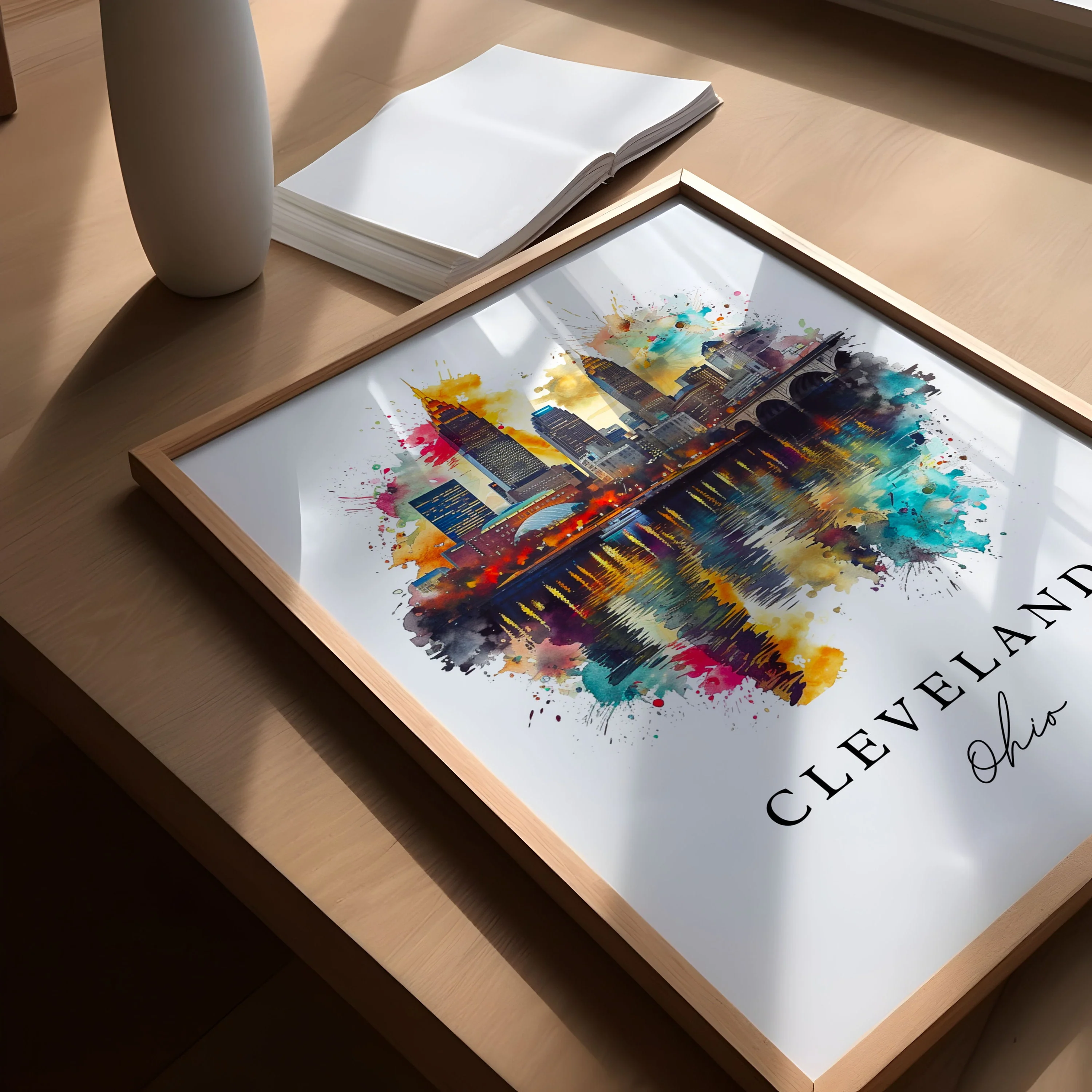 Cleveland, Ohio – Watercolor Art Print - Image 3