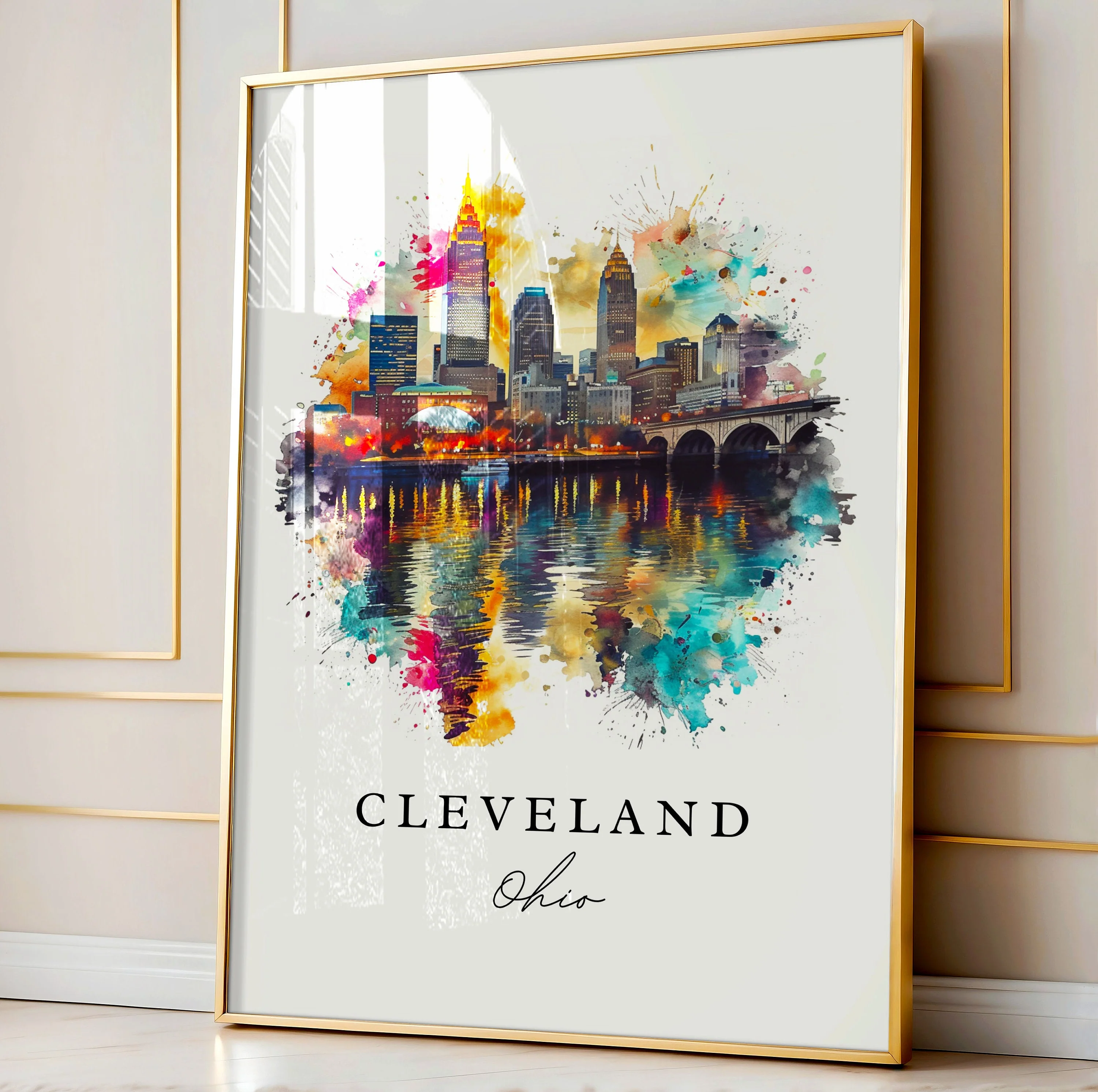 Cleveland, Ohio – Watercolor Art Print - Image 4