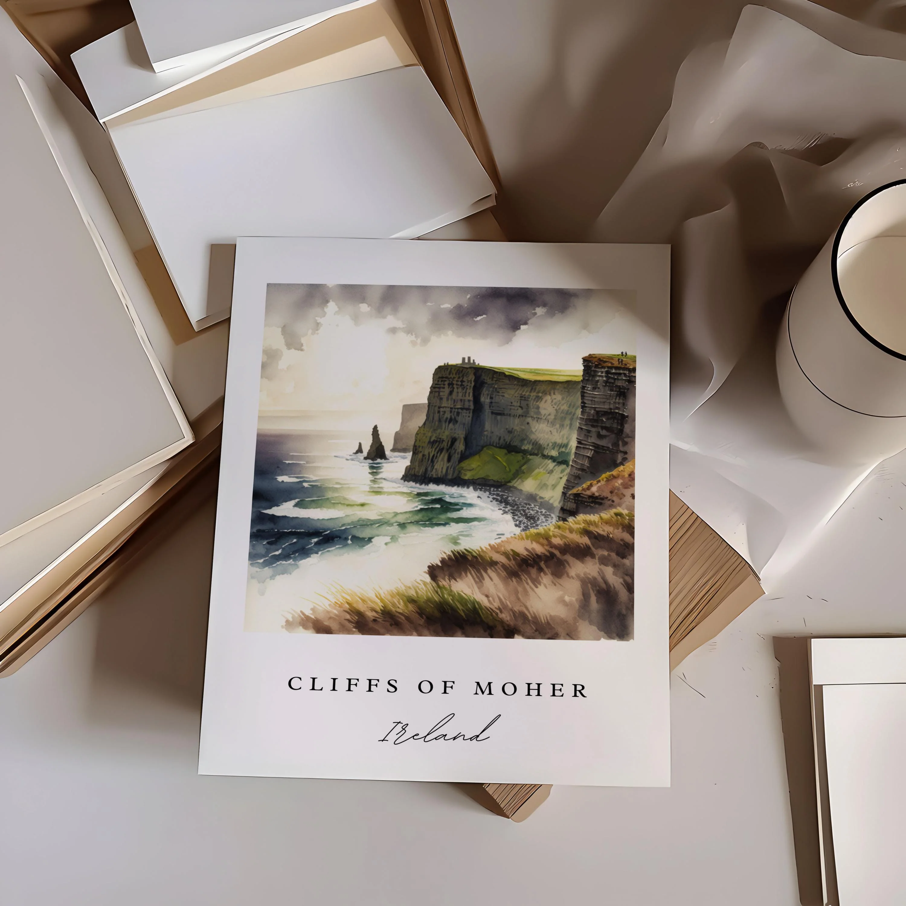 Cliffs of Moher, Ireland – Watercolor Art Print - Image 6