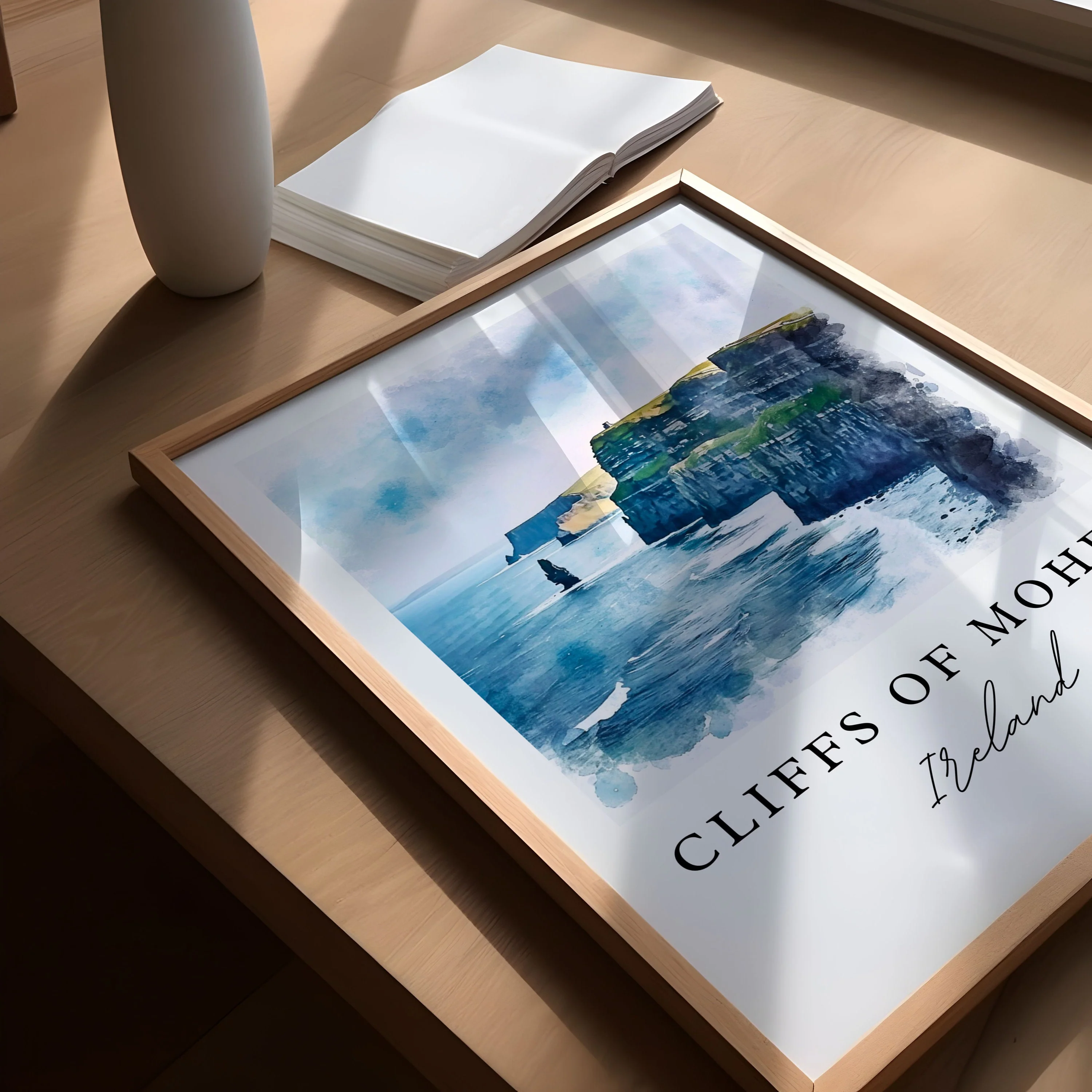 Cliffs of Moher, Ireland – Watercolor Art Print - Image 3