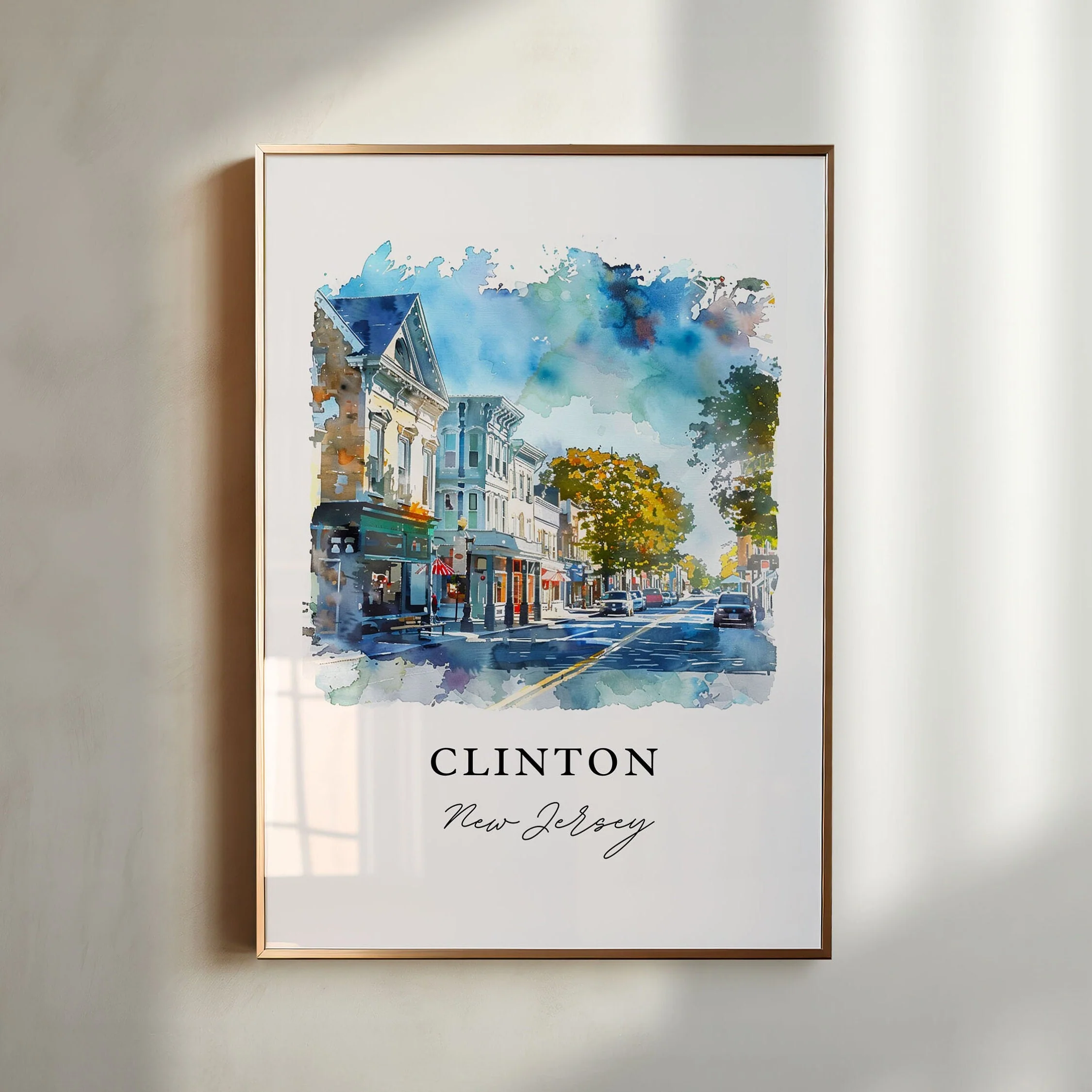 Clinton, New Jersey, New Jersey – Watercolor Art Print