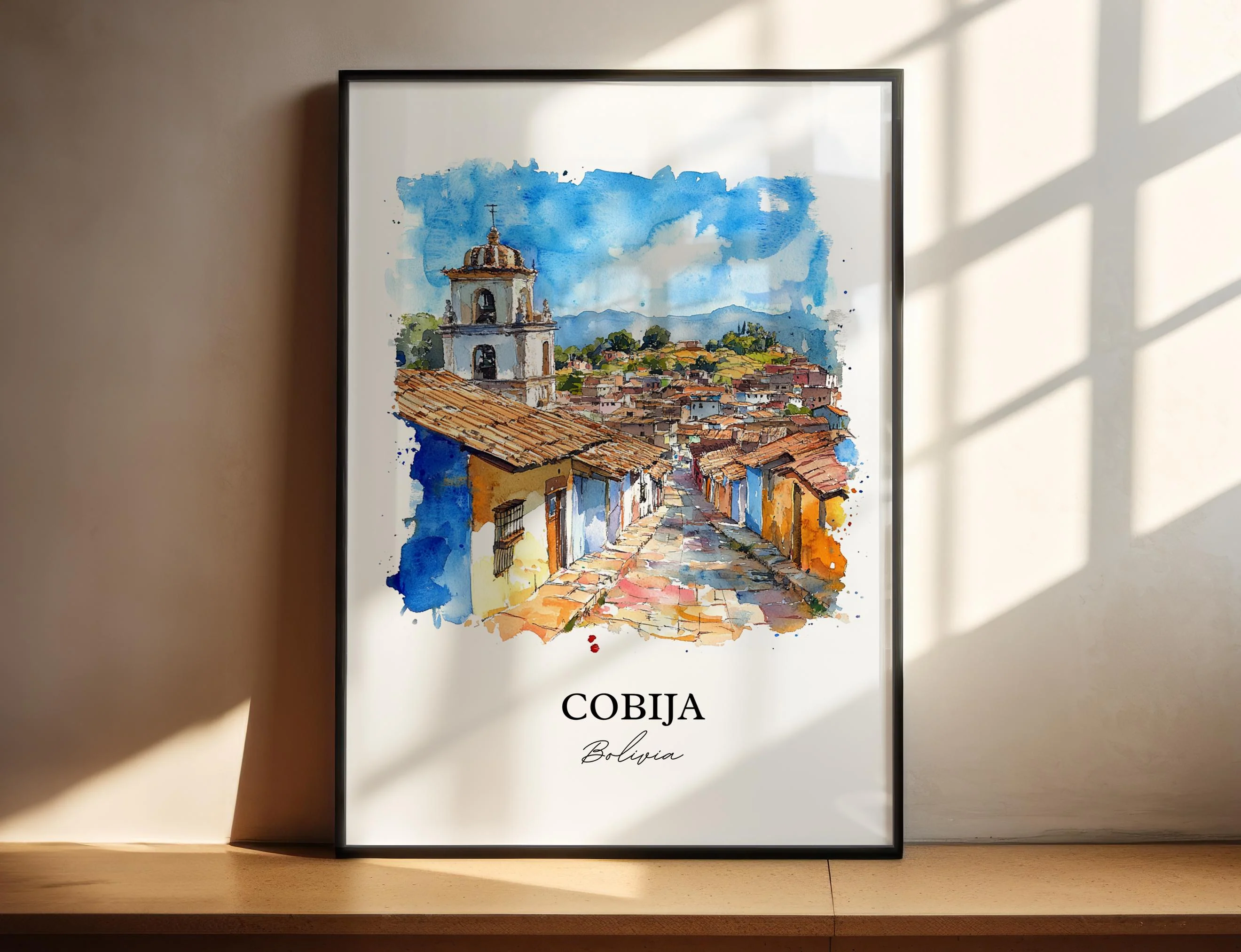 Cobija, Bolivia – Watercolor Art Print