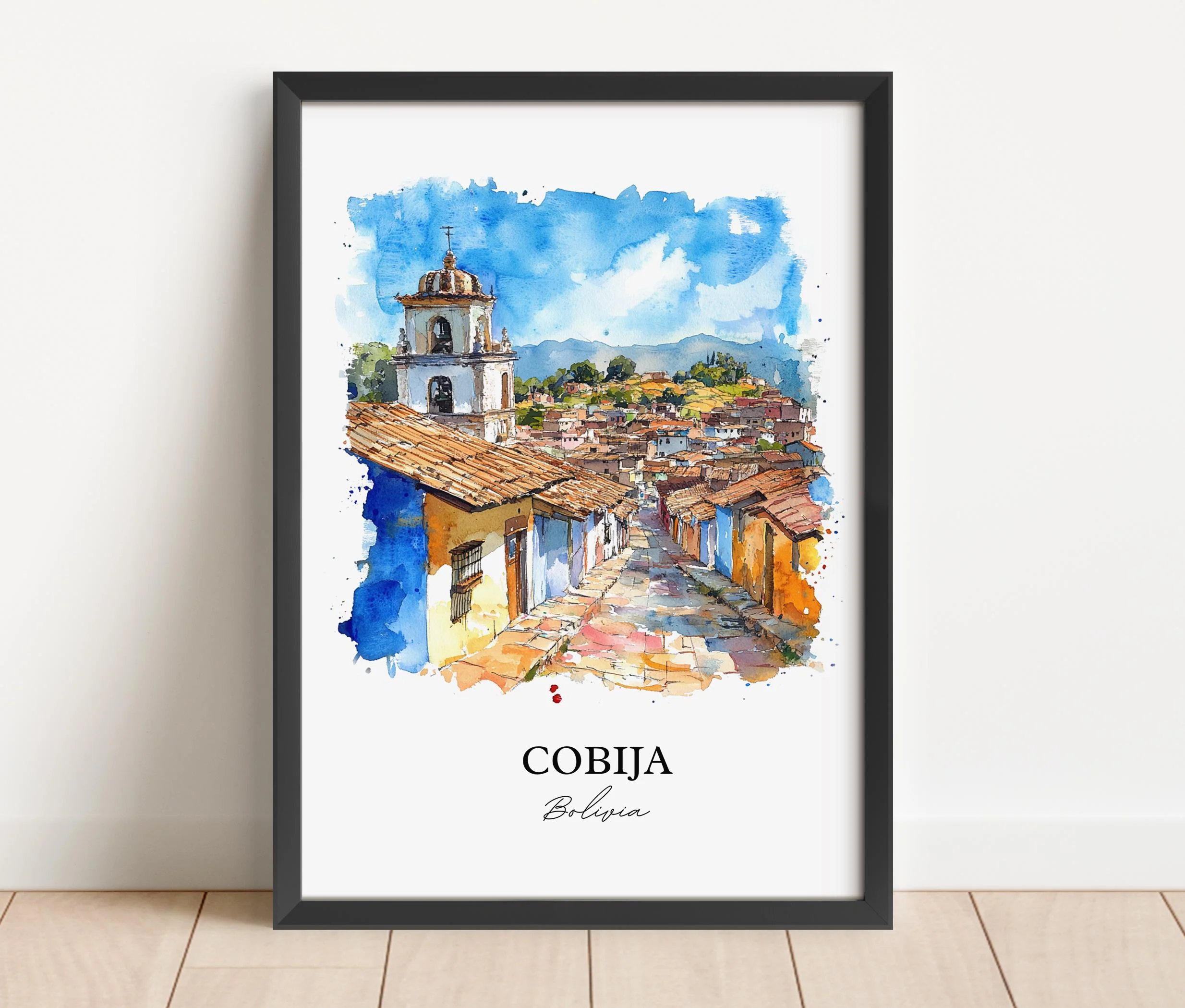 Cobija, Bolivia – Watercolor Art Print - Image 4