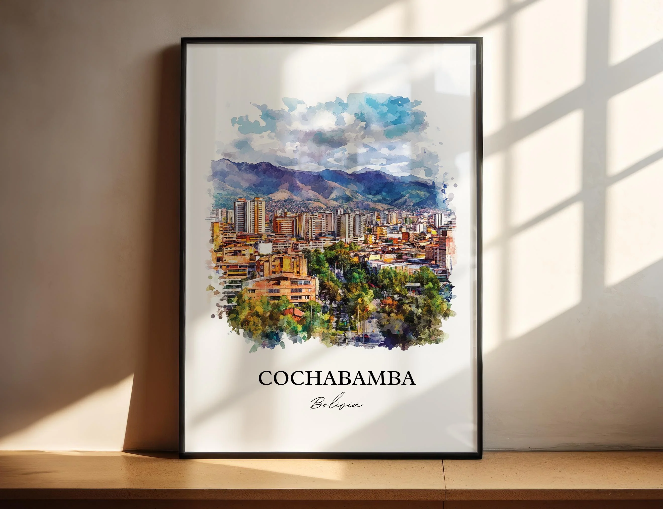 Cochabamba, Bolivia – Watercolor Art Print