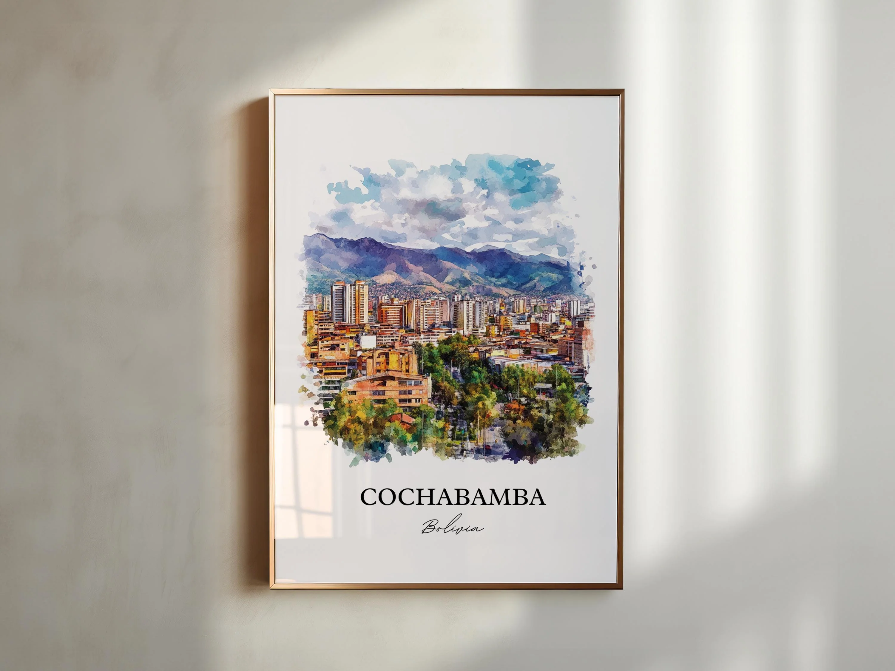 Cochabamba, Bolivia – Watercolor Art Print - Image 4