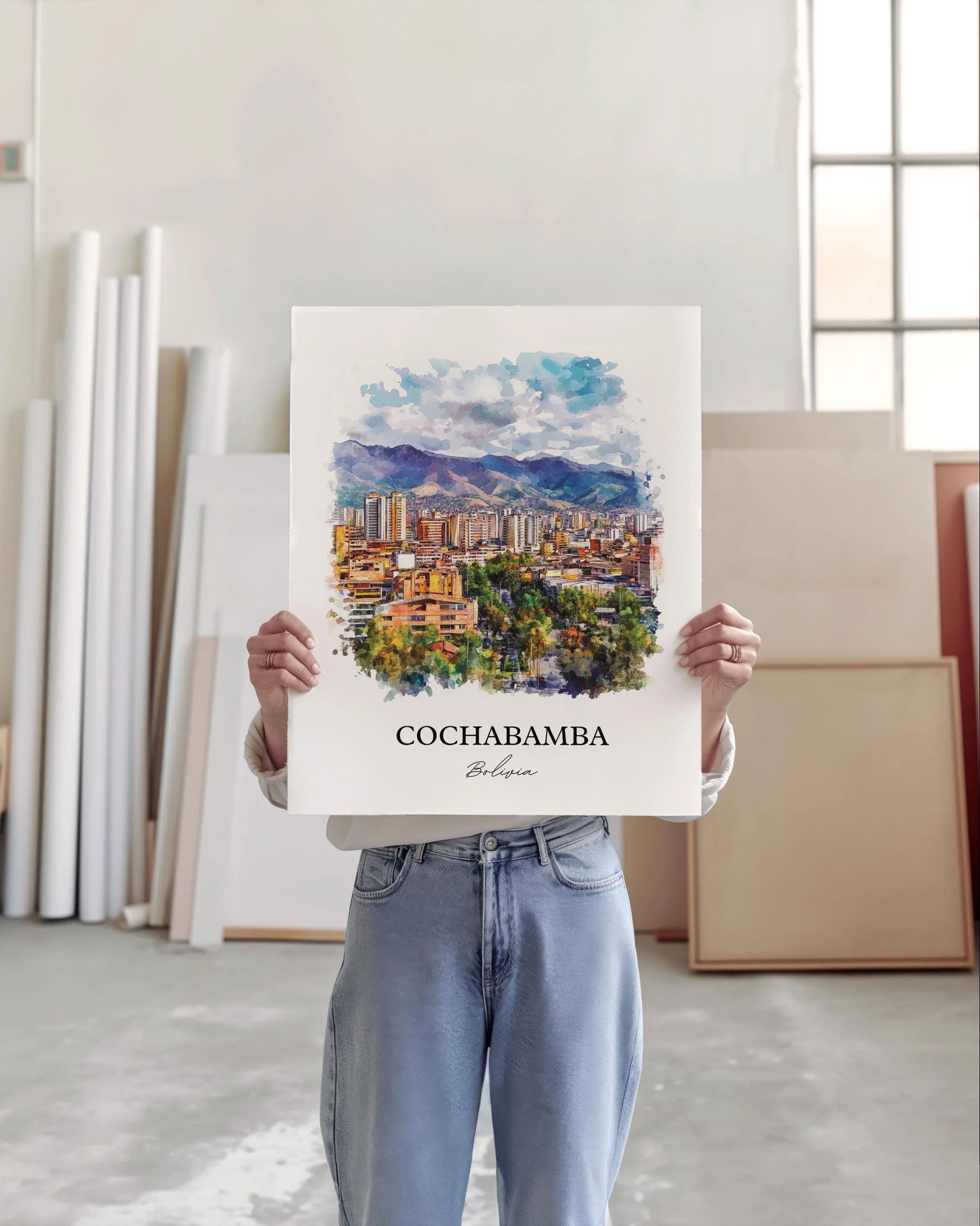 Cochabamba, Bolivia – Watercolor Art Print - Image 6