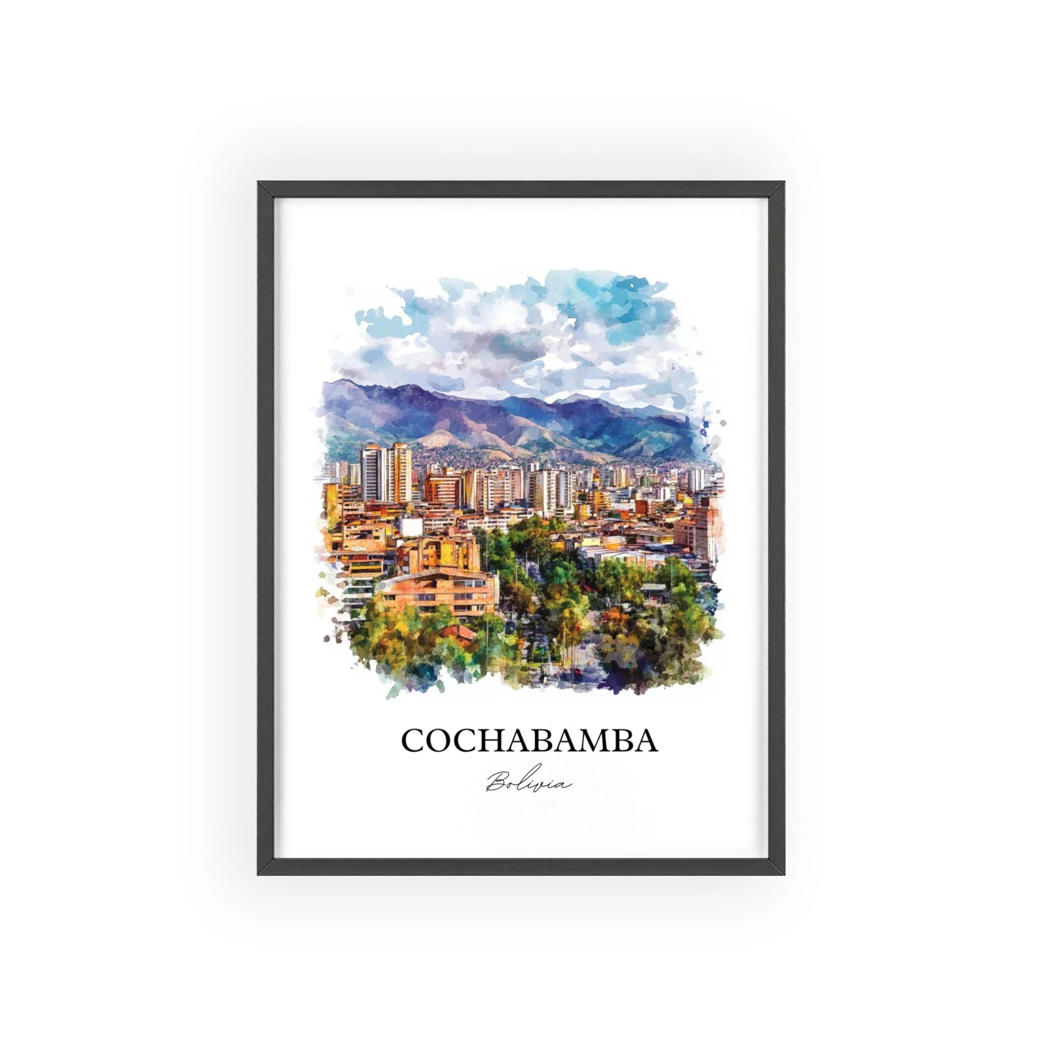 Cochabamba, Bolivia – Watercolor Art Print - Image 7