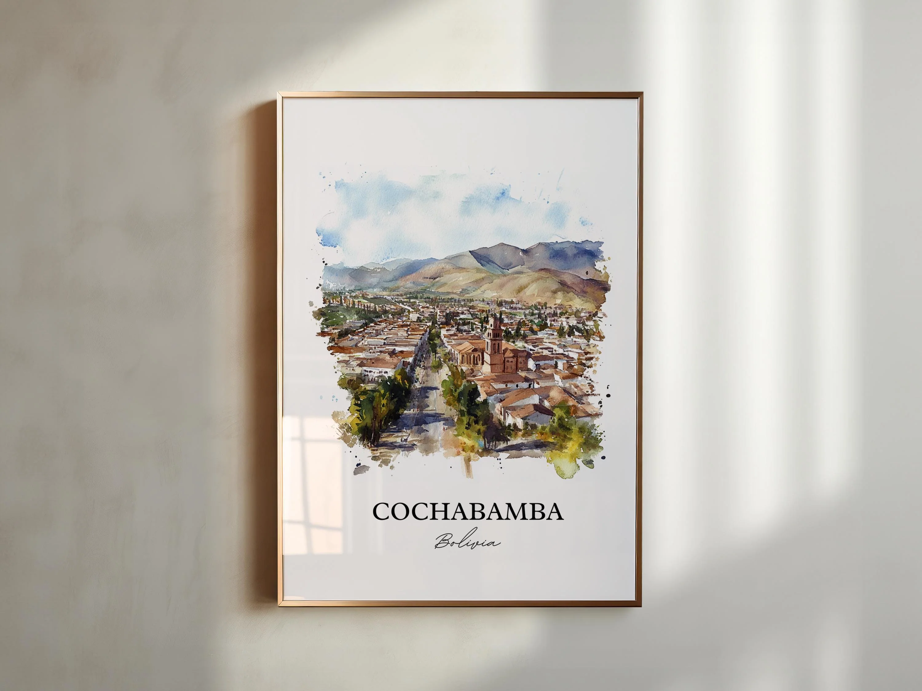 Cochabamba, Bolivia – Watercolor Art Print - Image 6