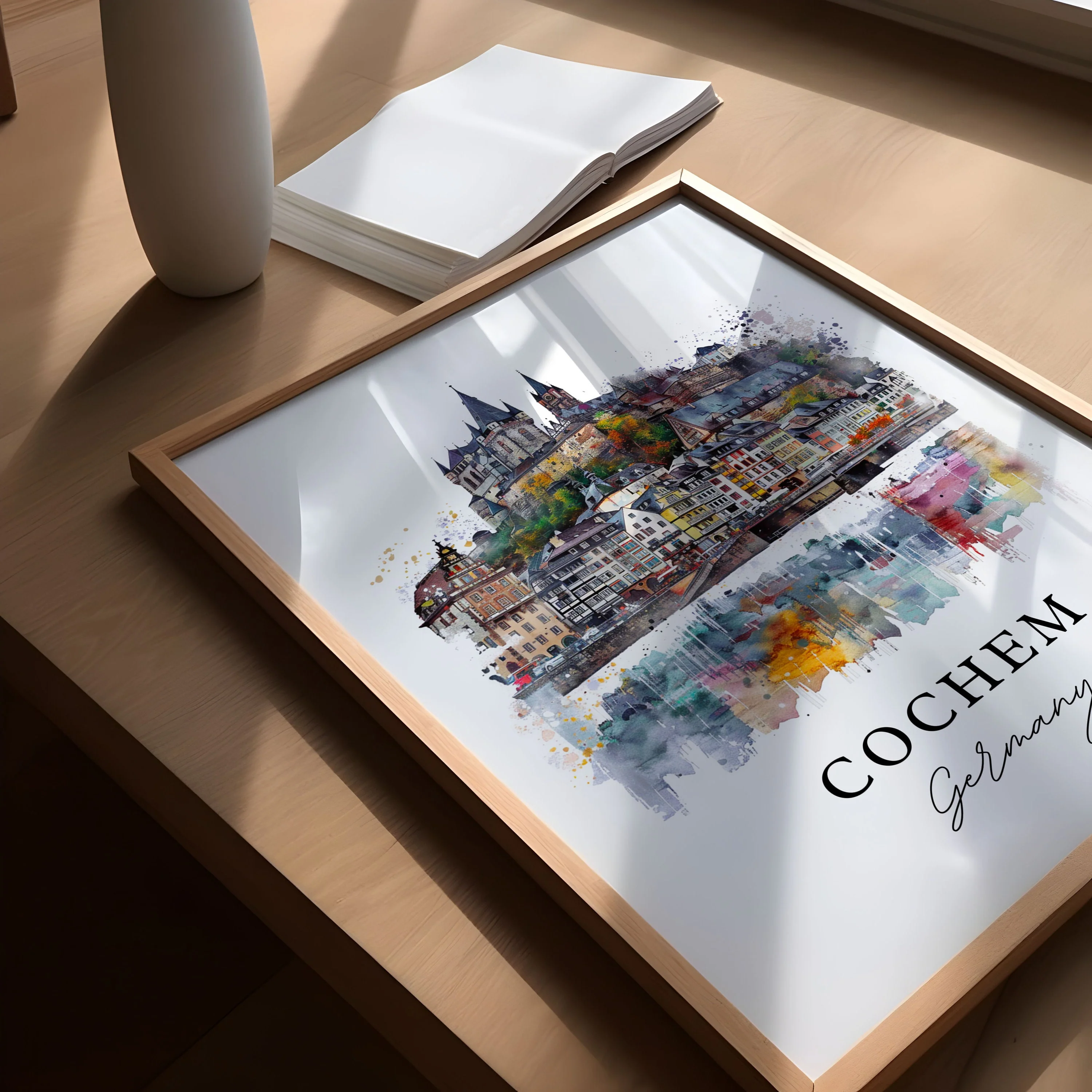Cochem, Germany – Watercolor Art Print - Image 4