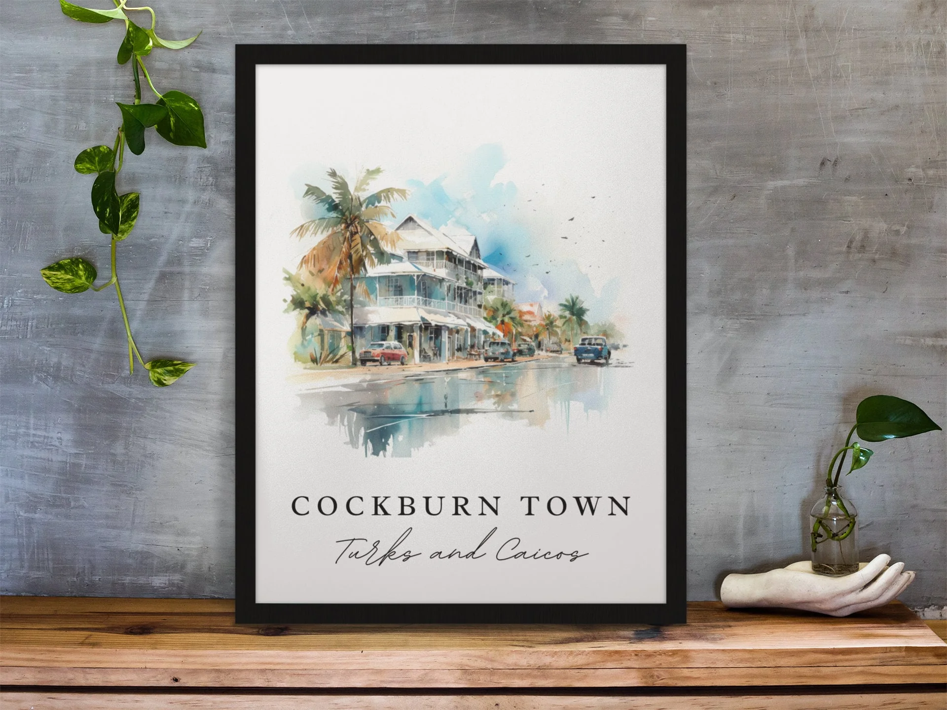 Cockburn Town, Turks and Caicos – Watercolor Art Print