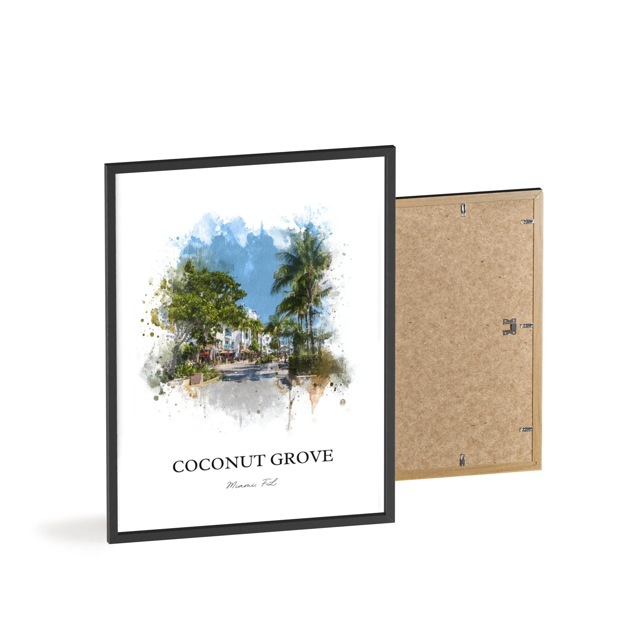 Coconut Grove, FL – Watercolor Art Print - Image 10