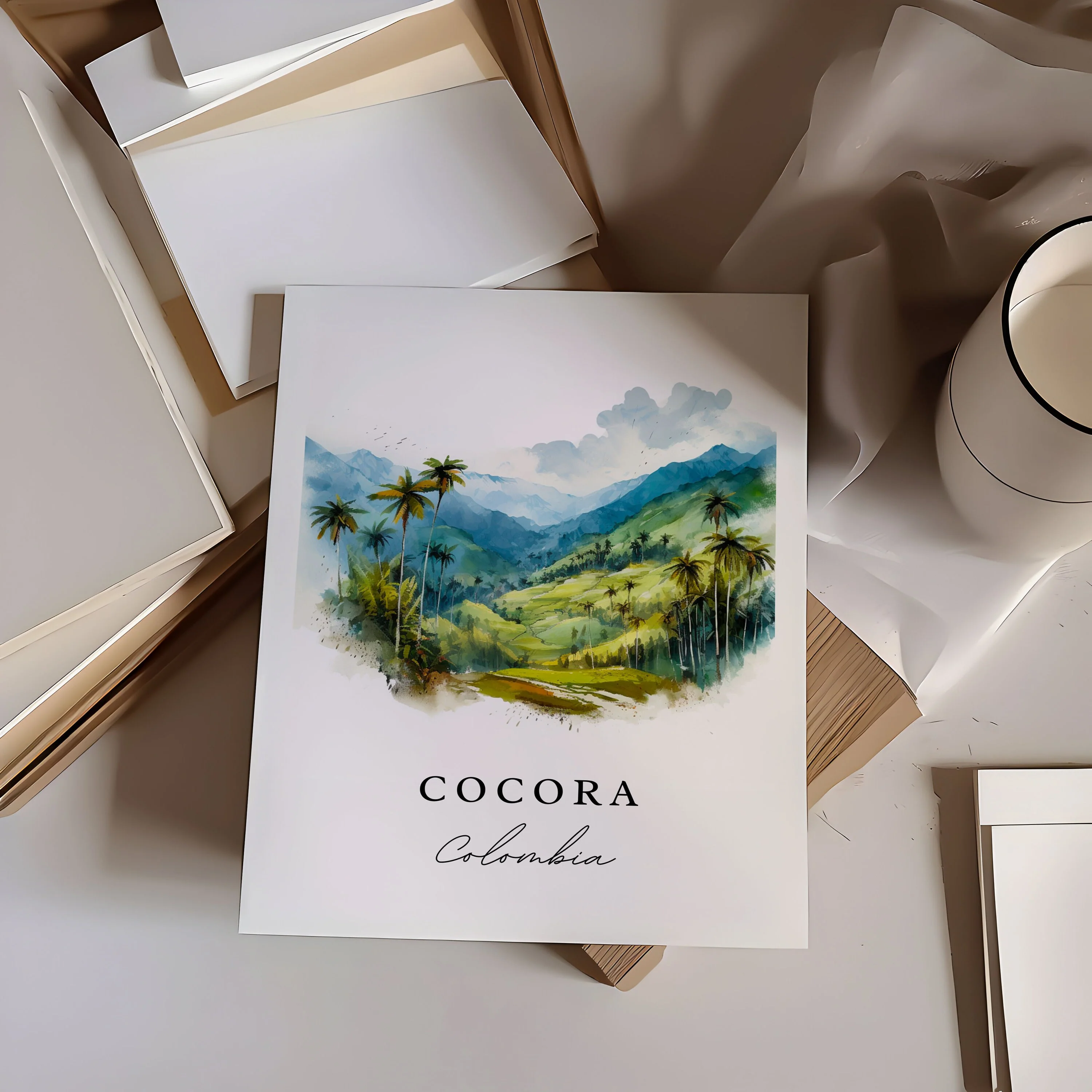 Cocora, Colombia – Watercolor Art Print - Image 2