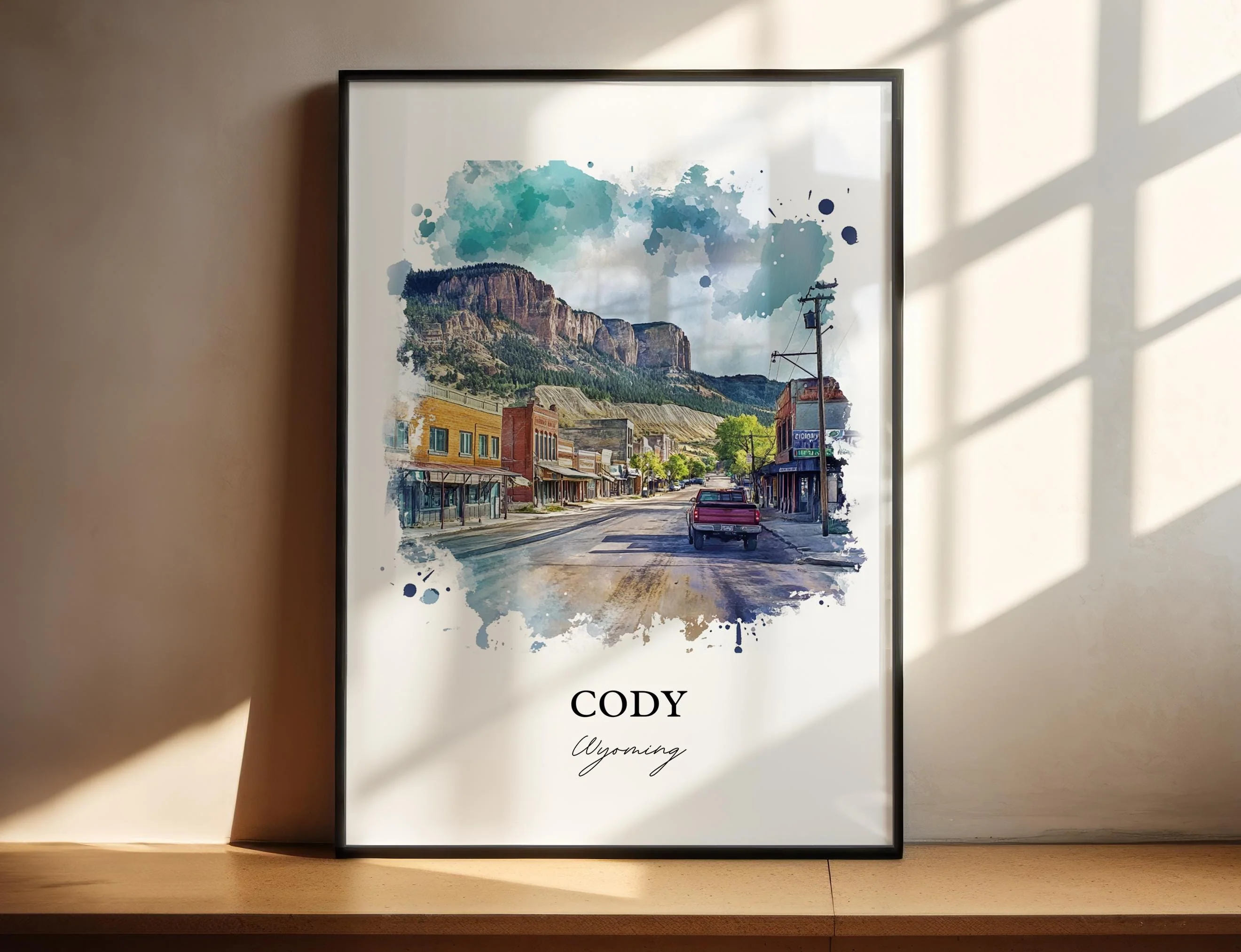 Cody, Wyoming, USA – Watercolor Art Print