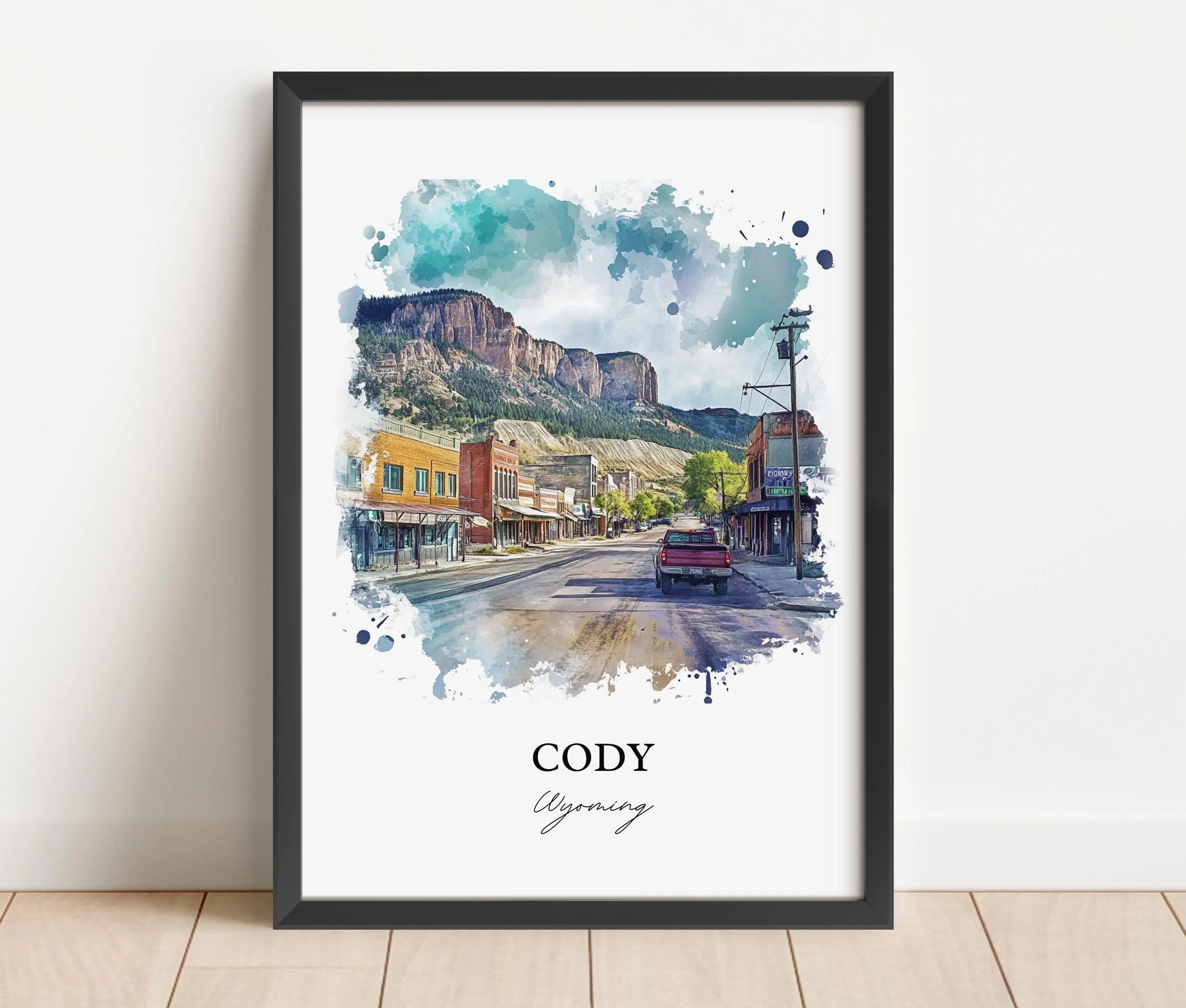 Cody, Wyoming, USA – Watercolor Art Print - Image 6