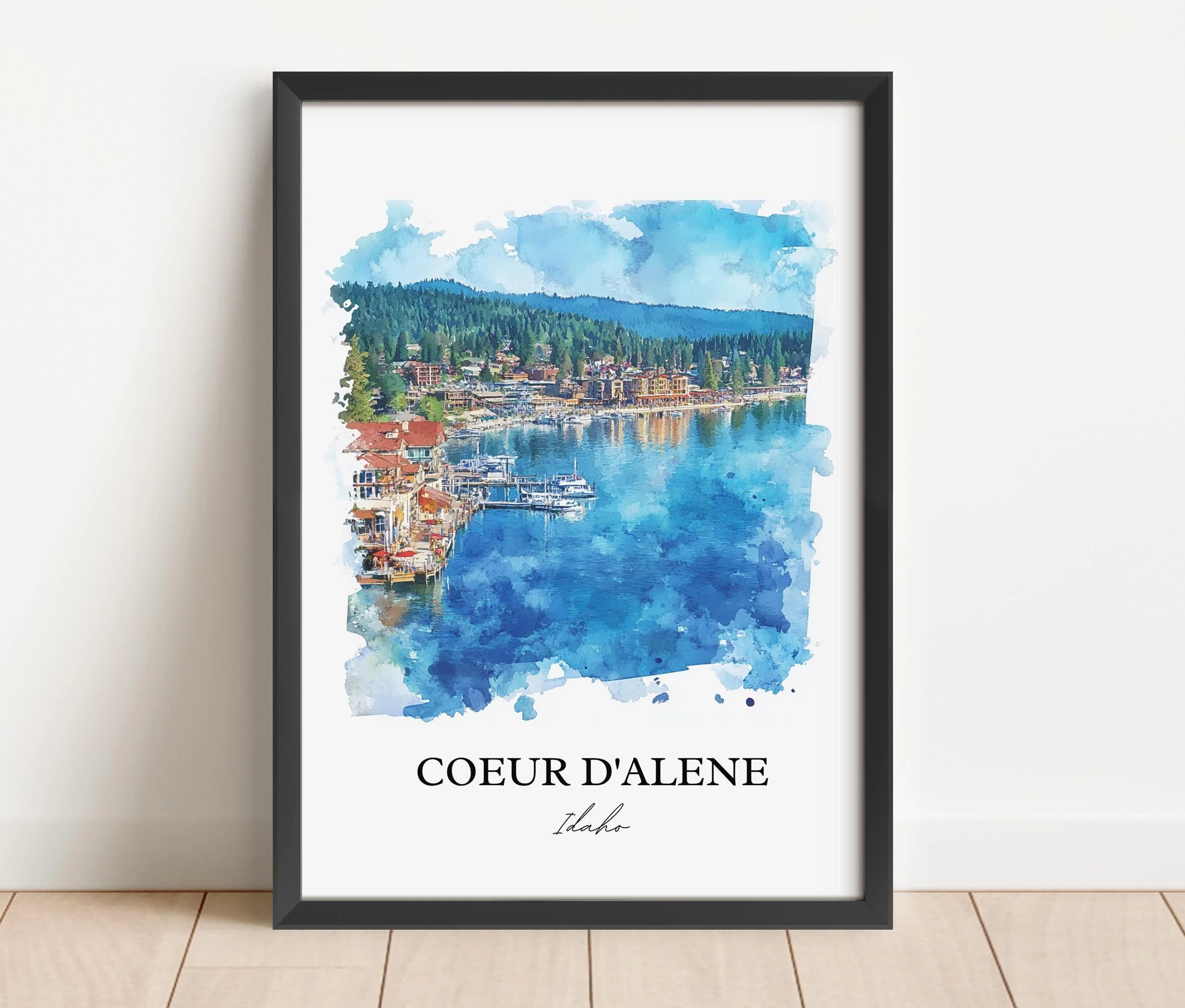 Coeur D'Alene, USA – Watercolor Art Print - Image 6