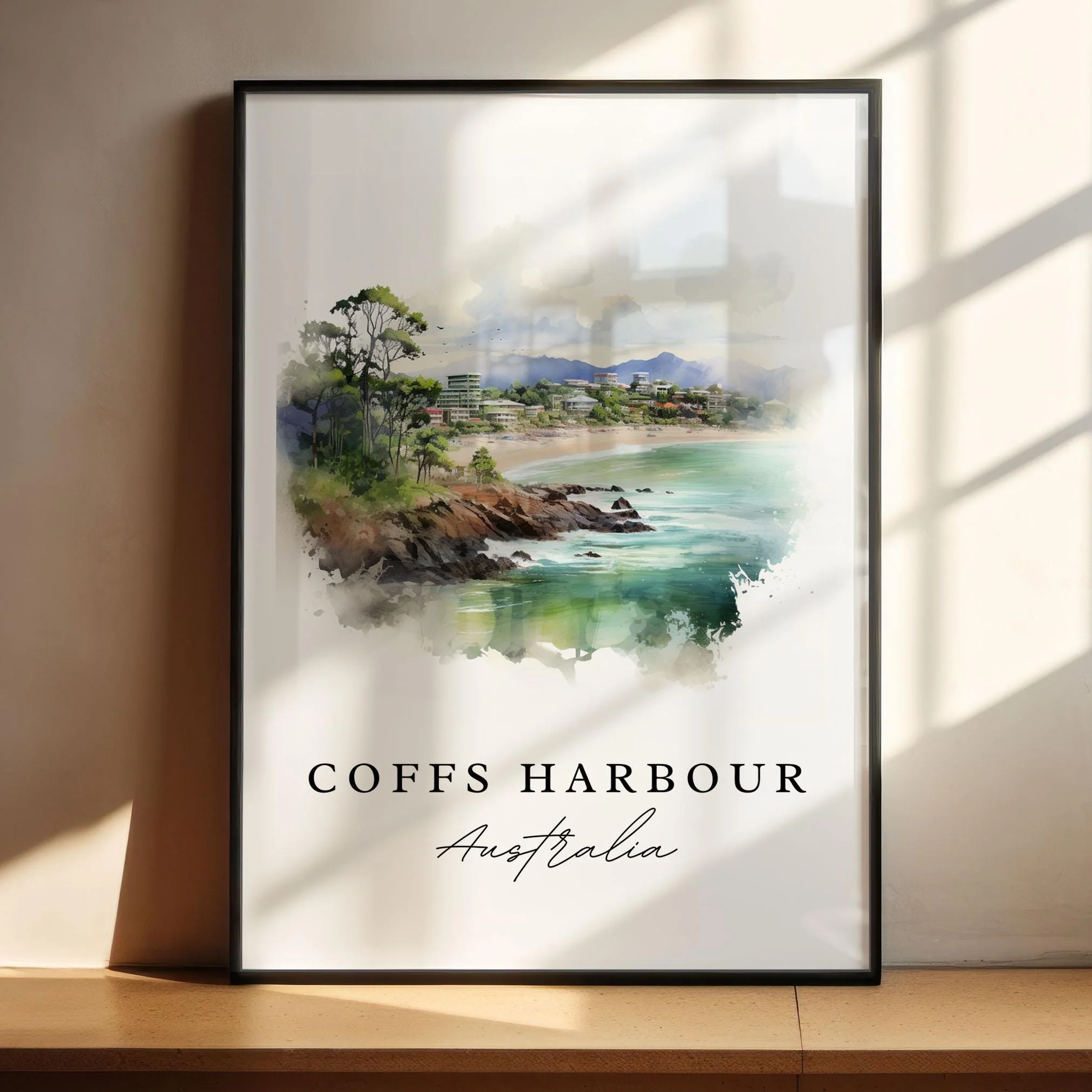 Coffs Harbour, Australia – Watercolor Art Print