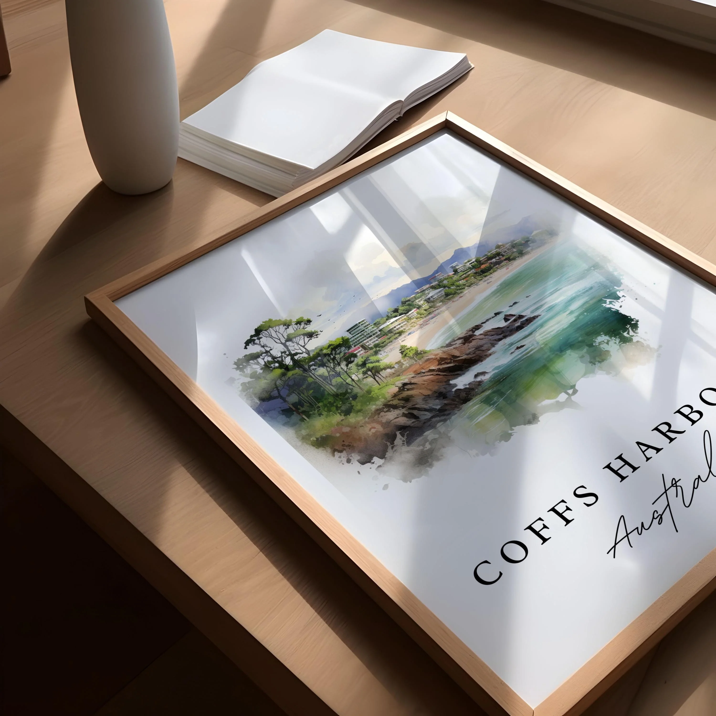 Coffs Harbour, Australia – Watercolor Art Print - Image 3