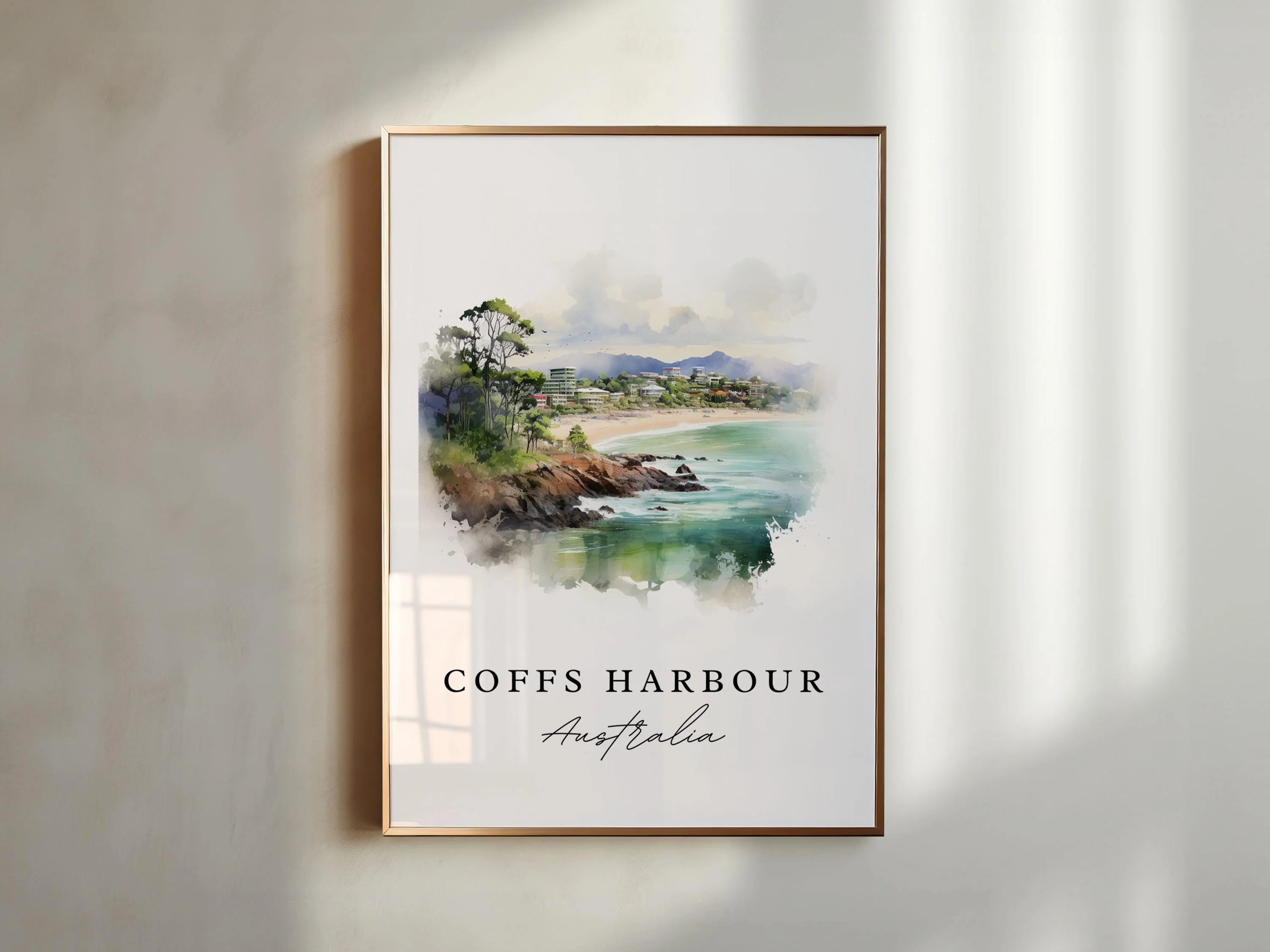 Coffs Harbour, Australia – Watercolor Art Print - Image 4