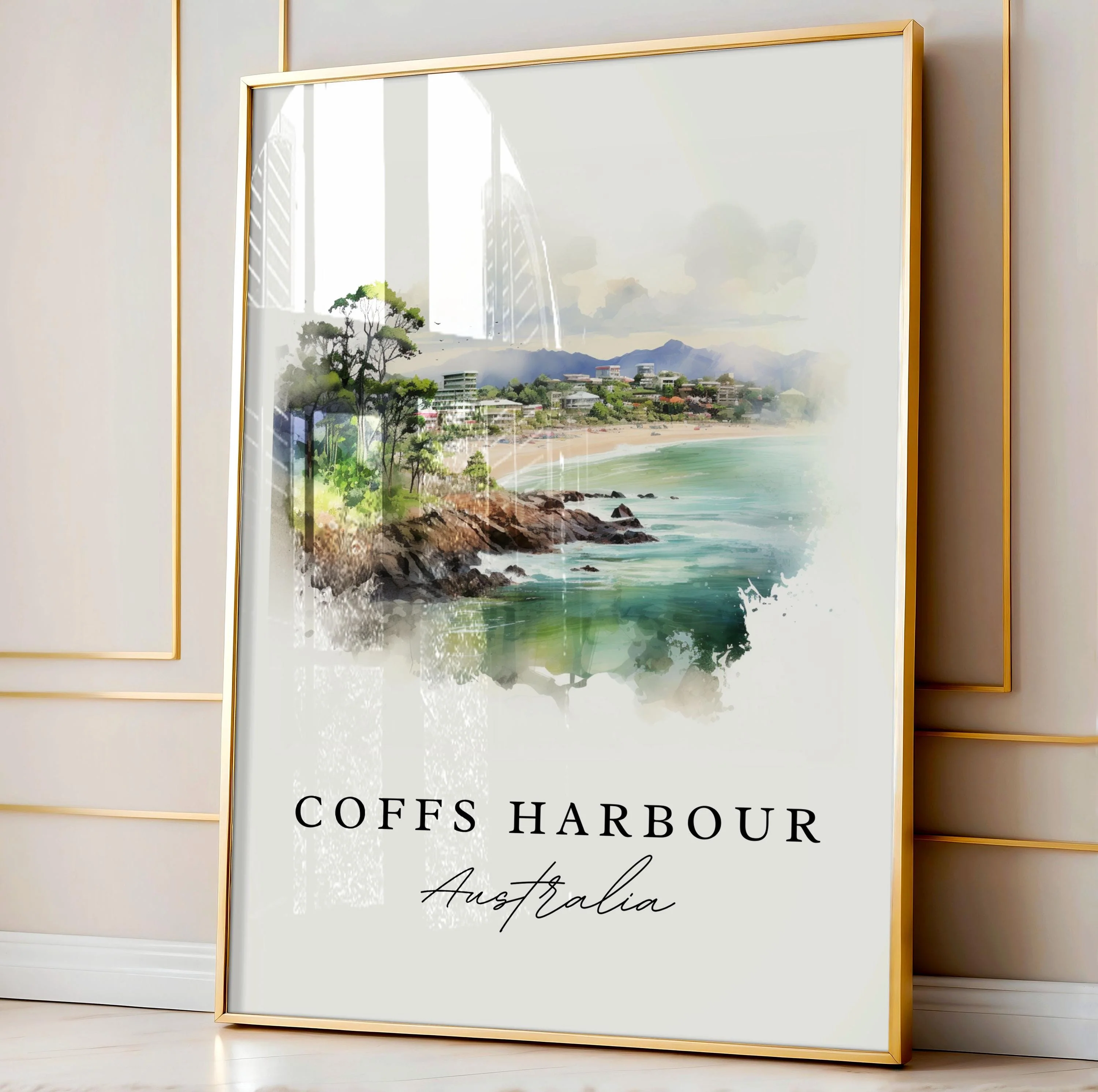 Coffs Harbour, Australia – Watercolor Art Print - Image 5