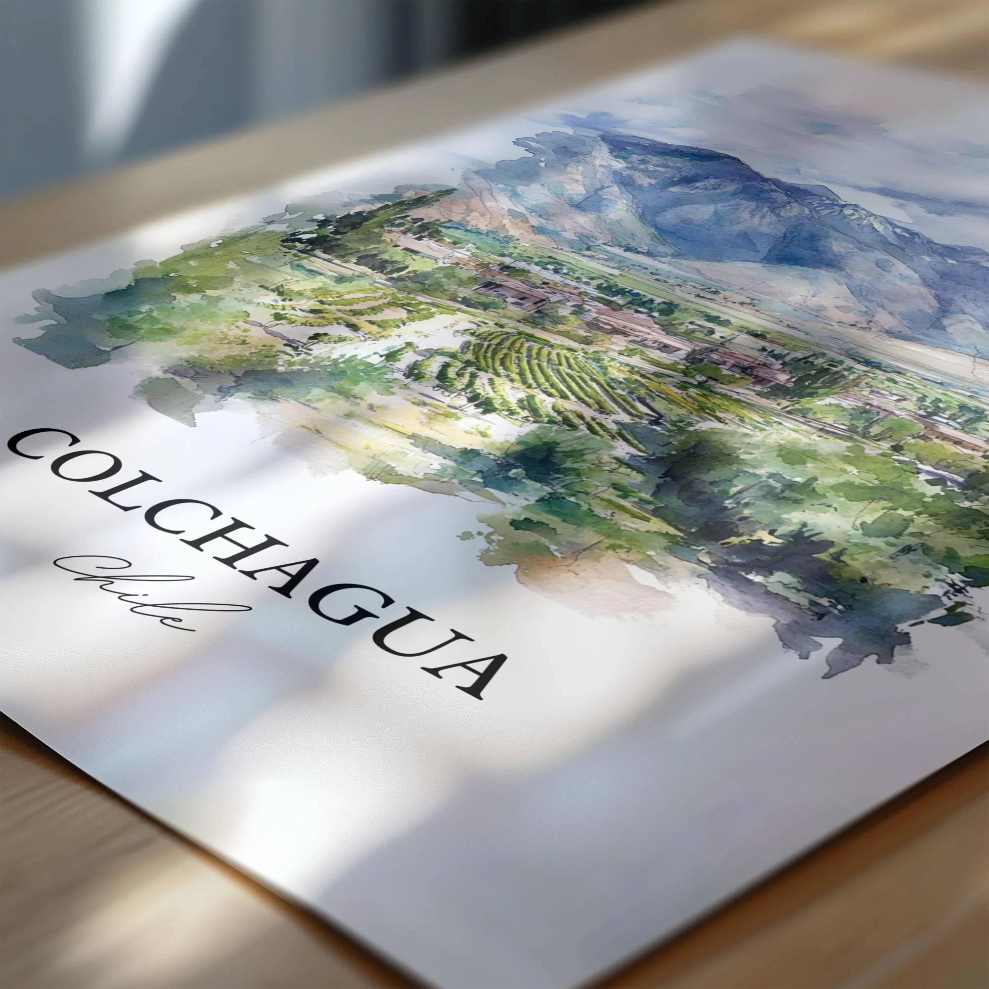 Colchagua, Chile – Watercolor Art Print - Image 2