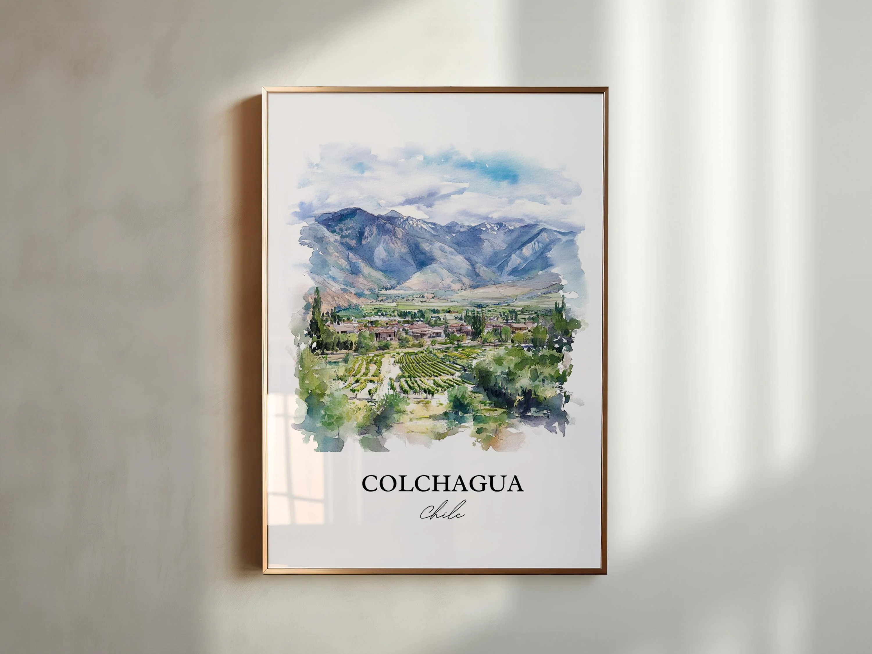 Colchagua, Chile – Watercolor Art Print - Image 3
