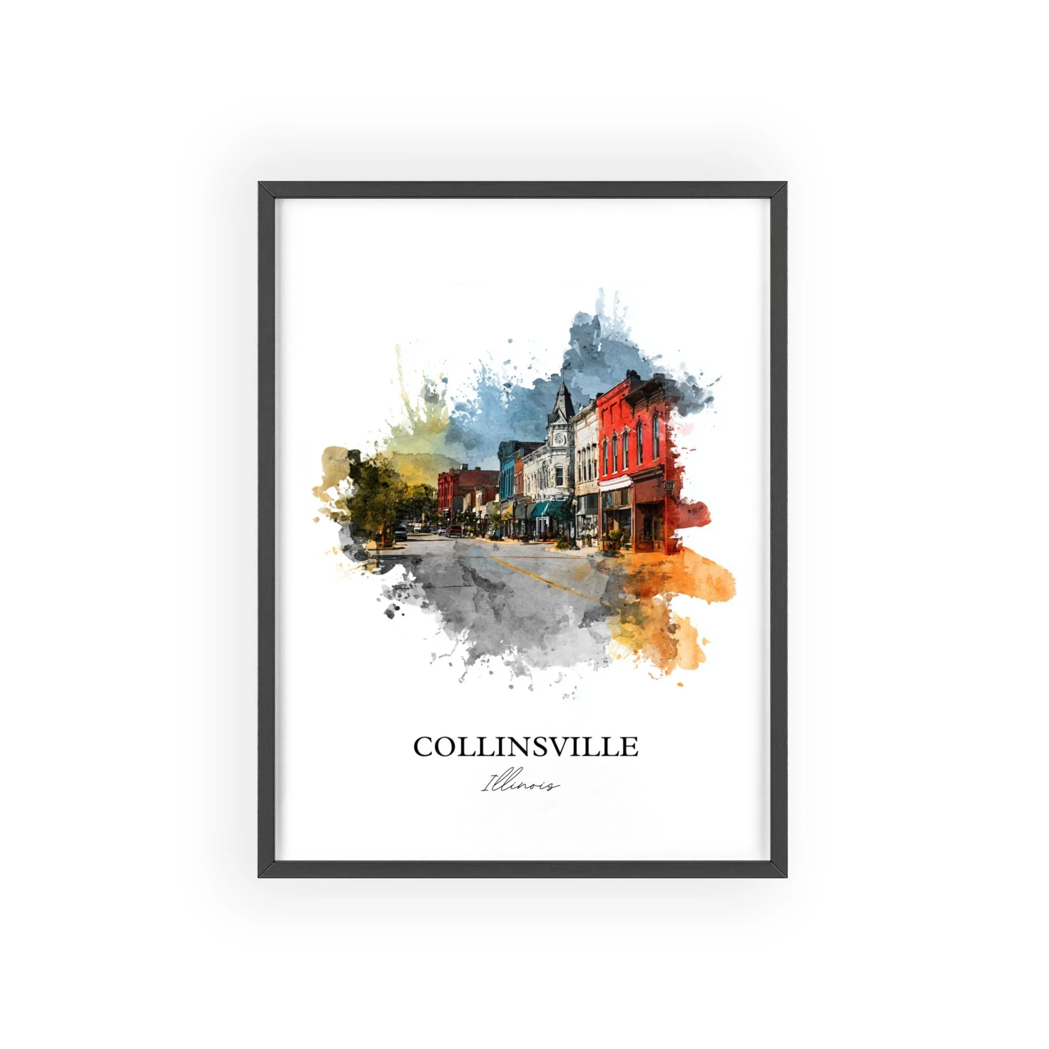 Collinsville, Illinois – Watercolor Art Print - Image 10