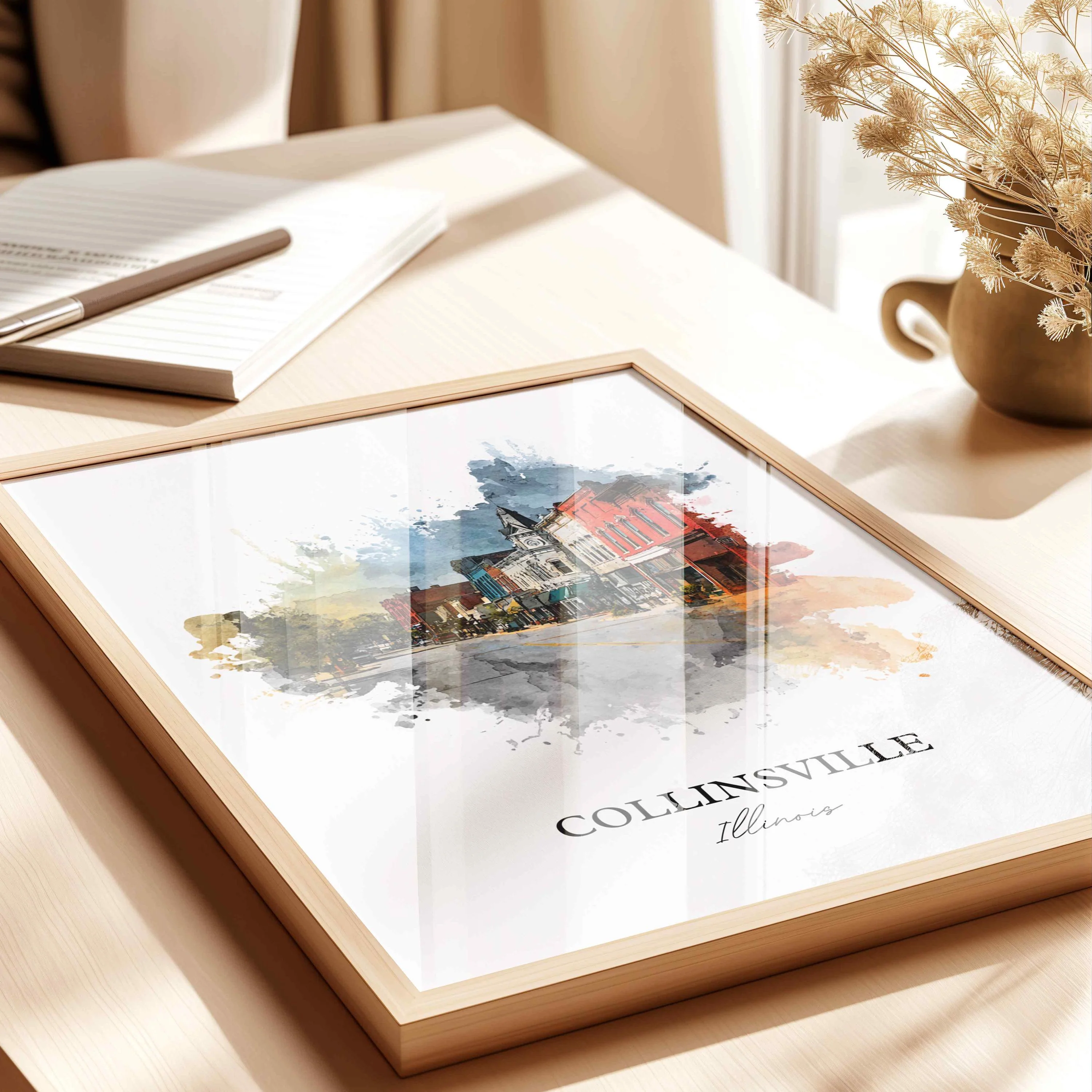 Collinsville, Illinois – Watercolor Art Print - Image 4