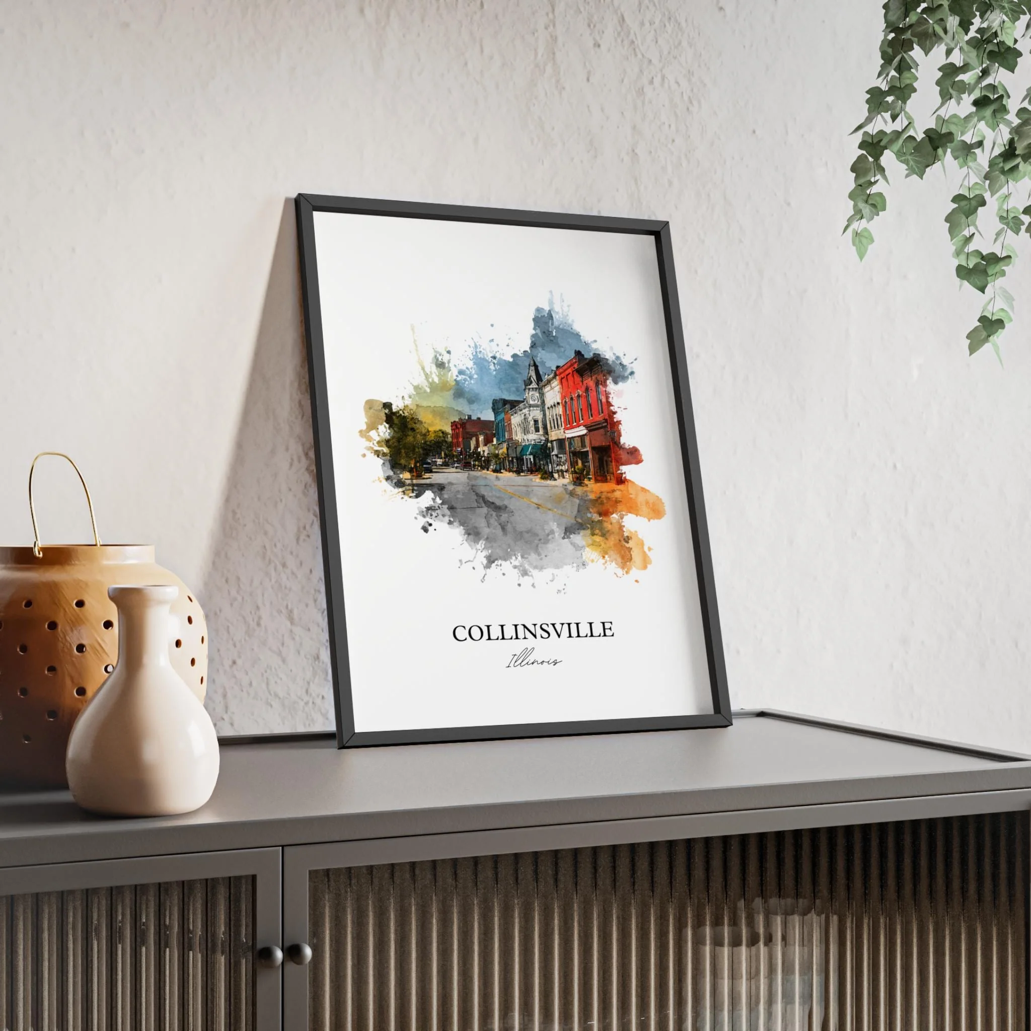 Collinsville, Illinois – Watercolor Art Print - Image 5