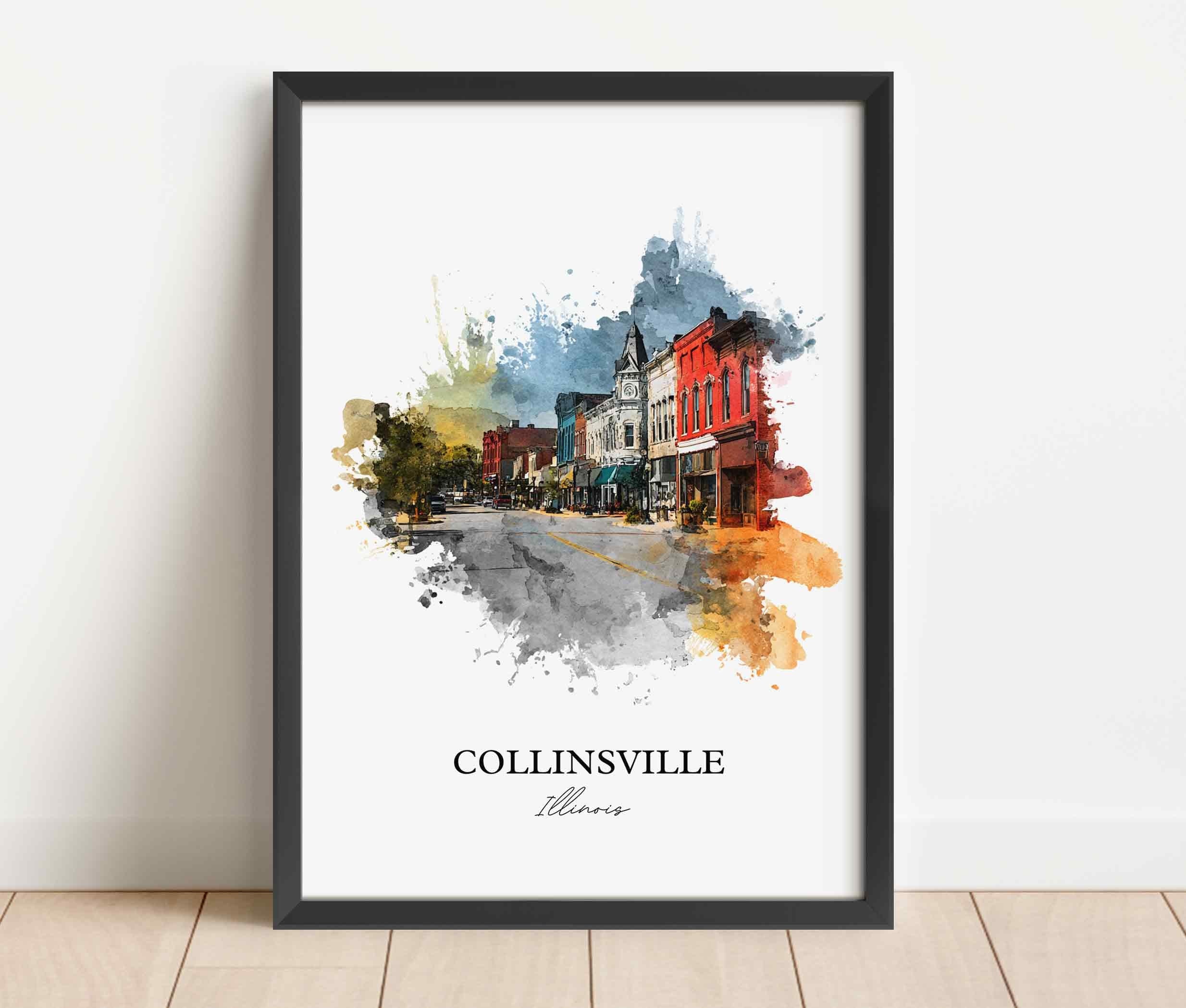 Collinsville, Illinois – Watercolor Art Print - Image 7