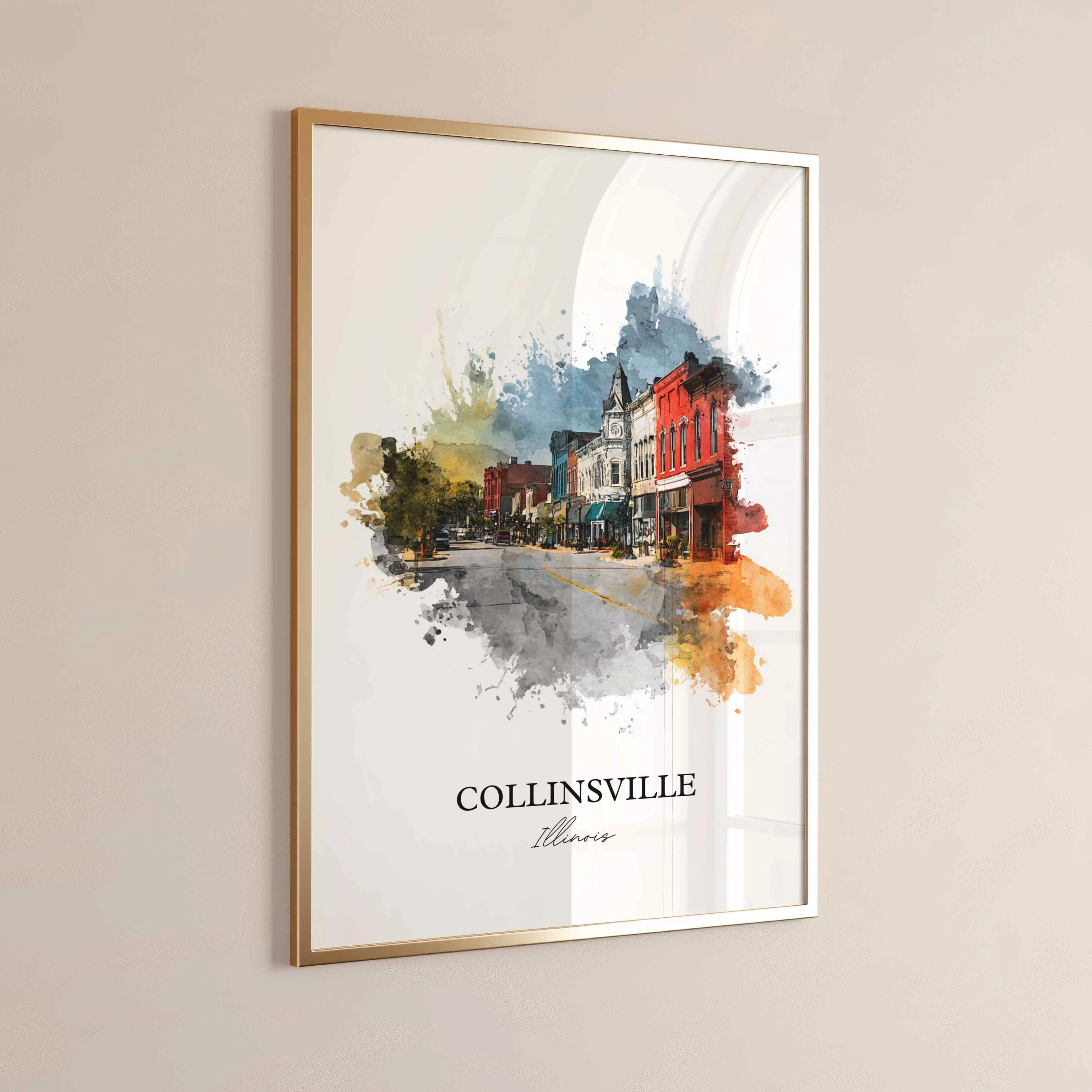 Collinsville, Illinois – Watercolor Art Print - Image 9