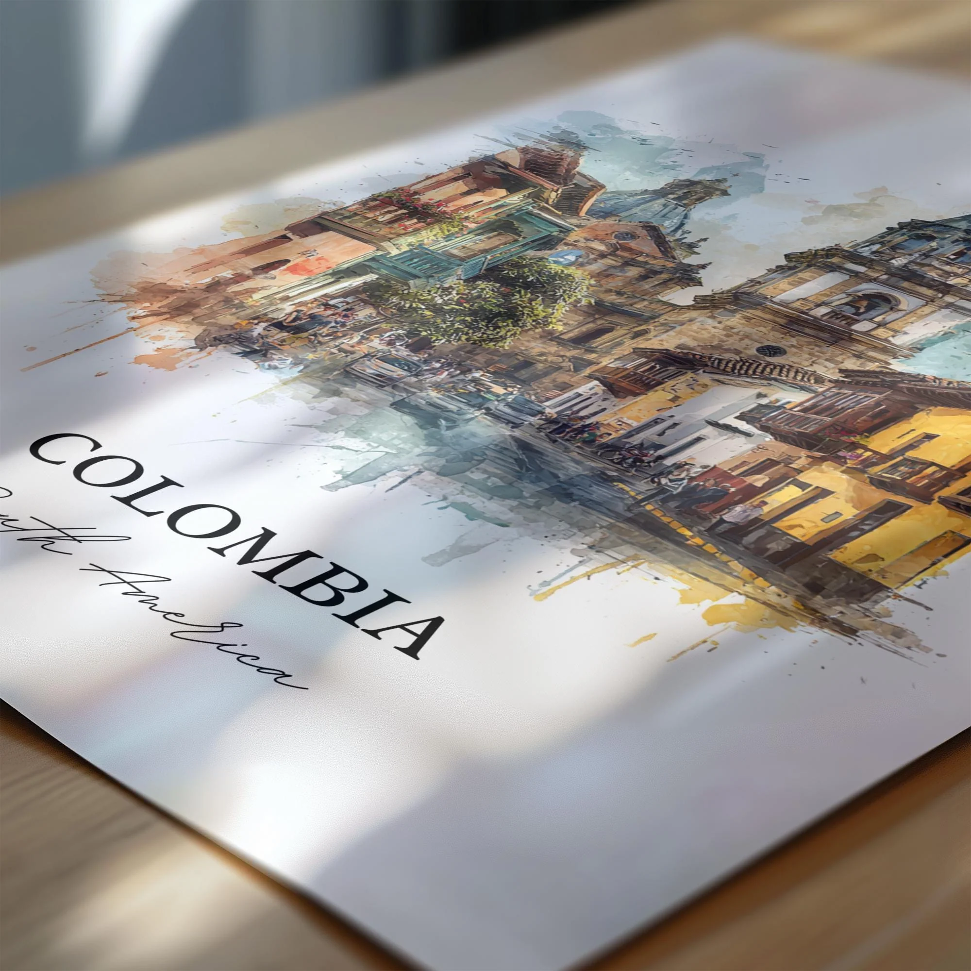 Colombia, Colombia – Watercolor Art Print - Image 2