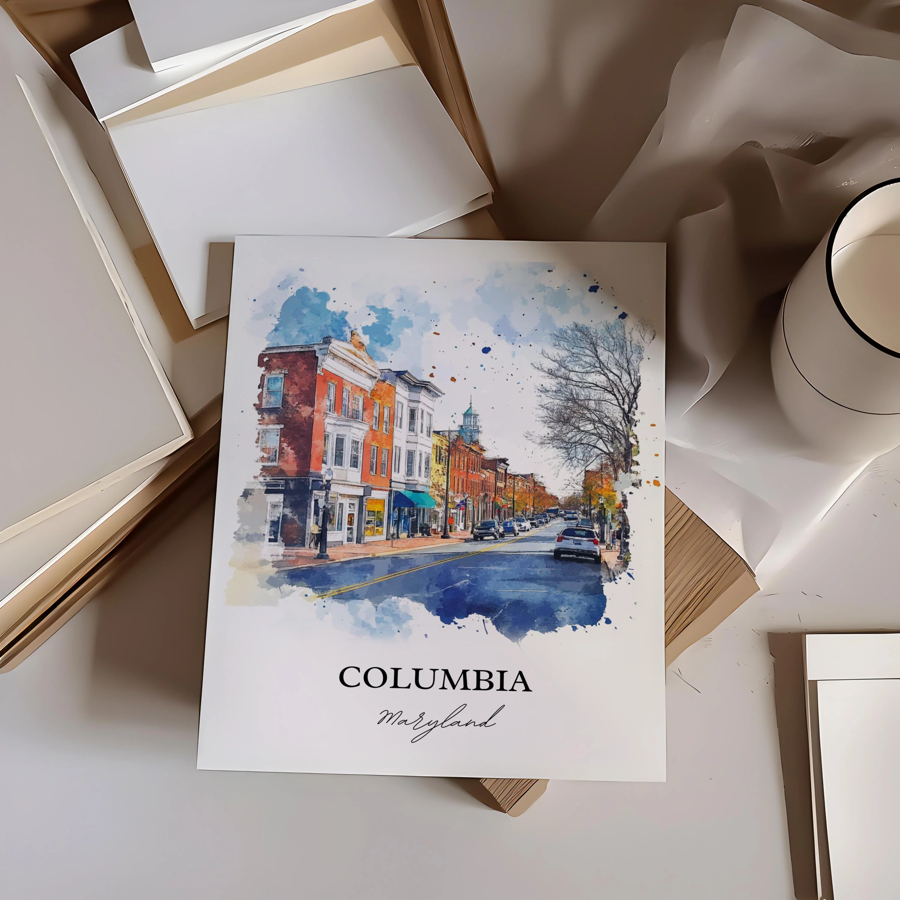 Columbia, Maryland – Watercolor Art Print - Image 6