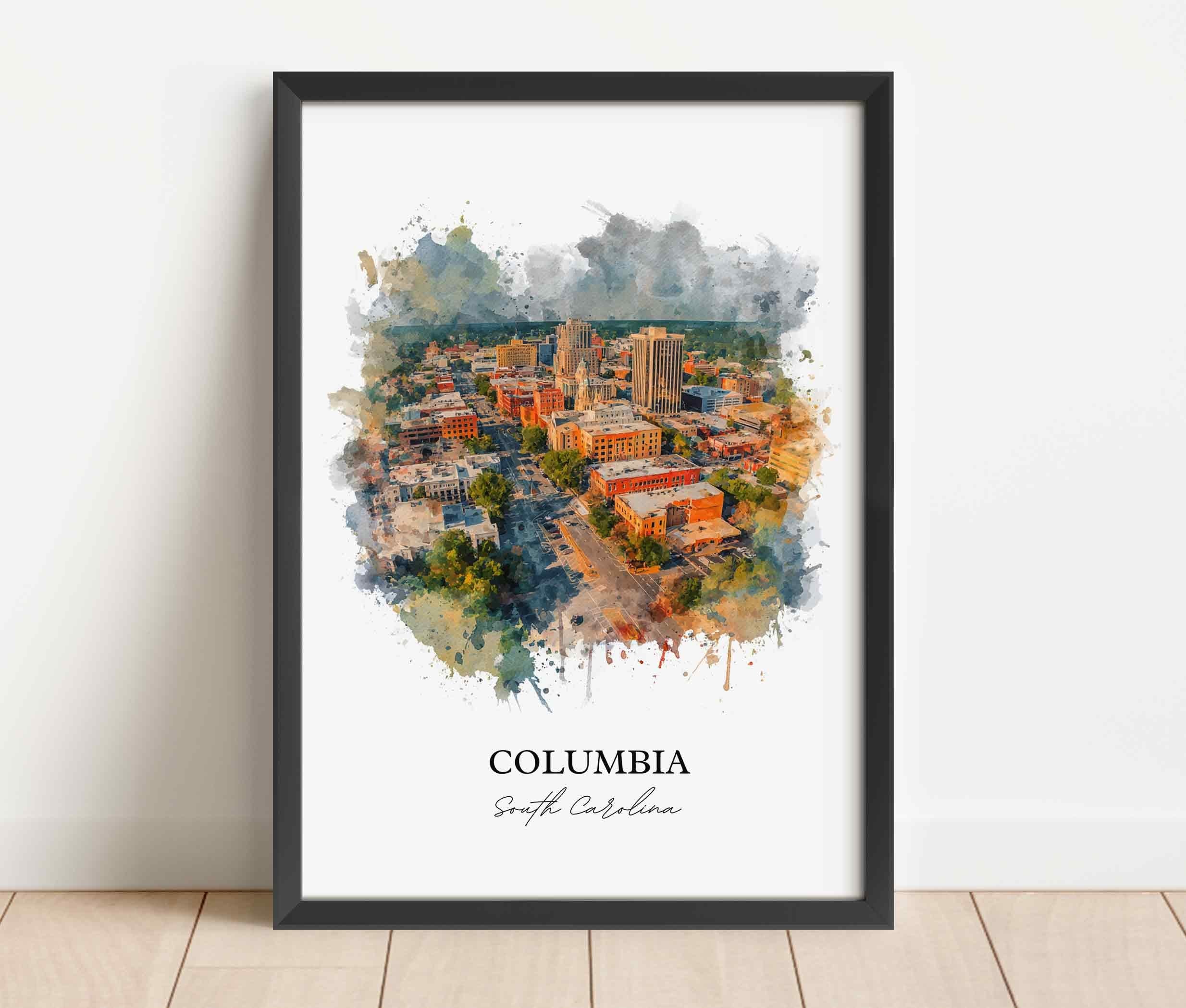 Columbia, South Carolina – Watercolor Art Print - Image 3