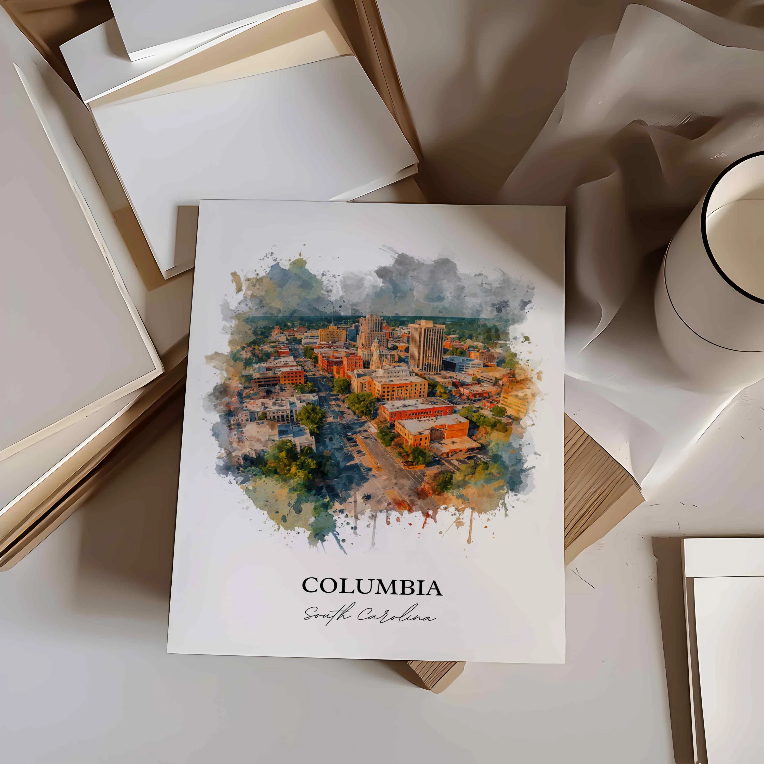 Columbia, South Carolina – Watercolor Art Print - Image 9