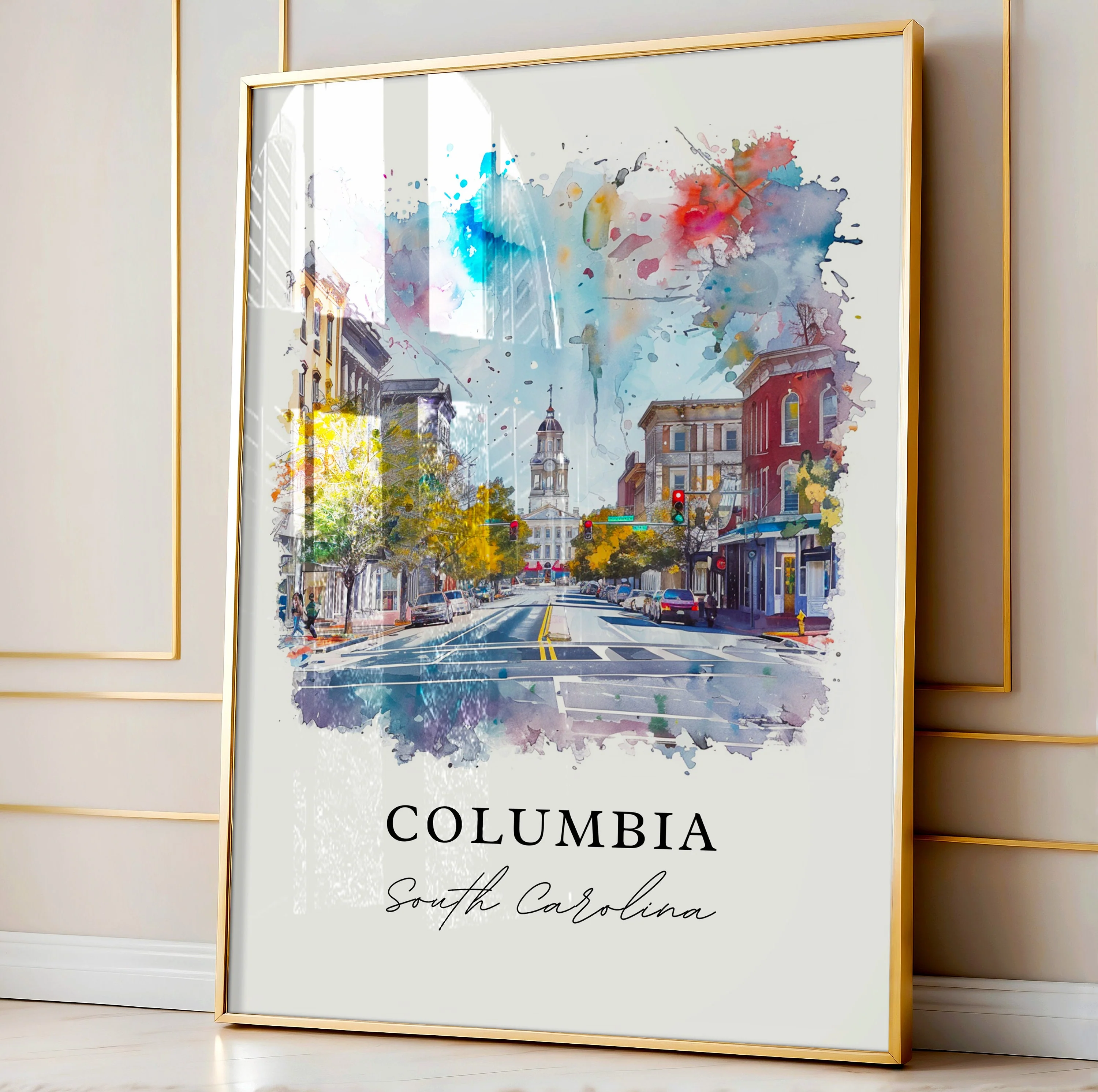 Columbia, South Carolina, South Carolina – Watercolor Art Print - Image 4