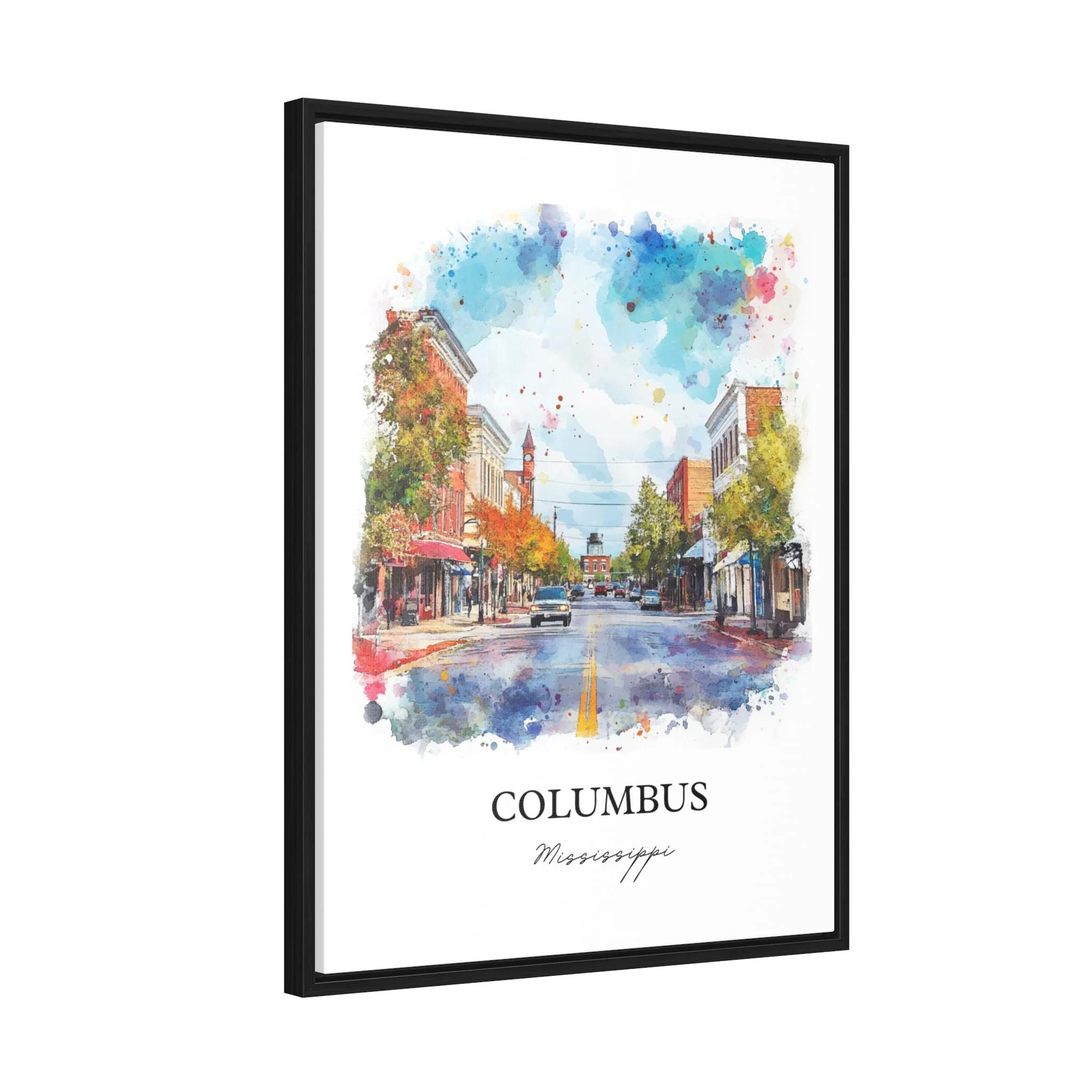 Columbus, Mississippi, USA – Watercolor Art Print - Image 8
