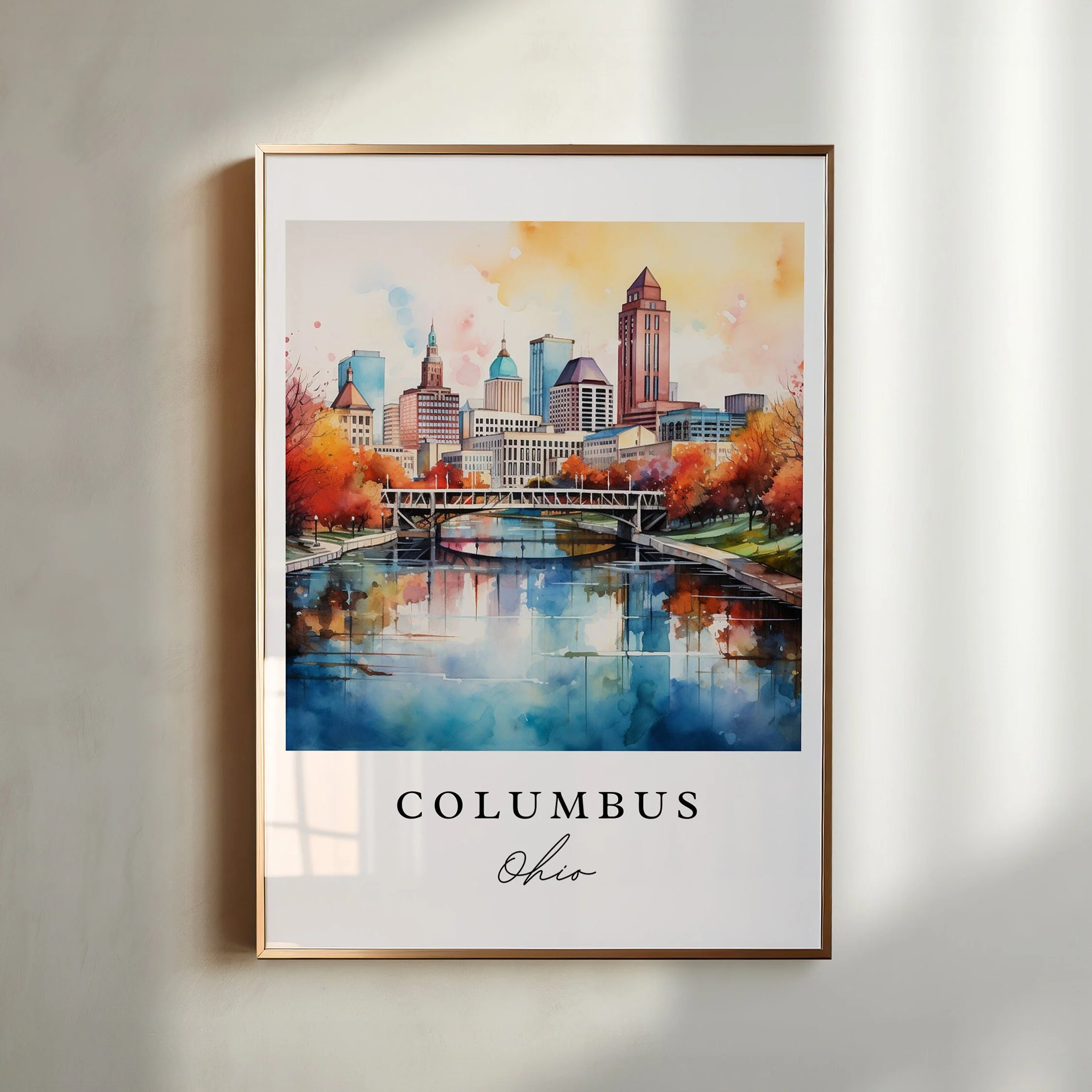 Columbus, Ohio – Watercolor Art Print