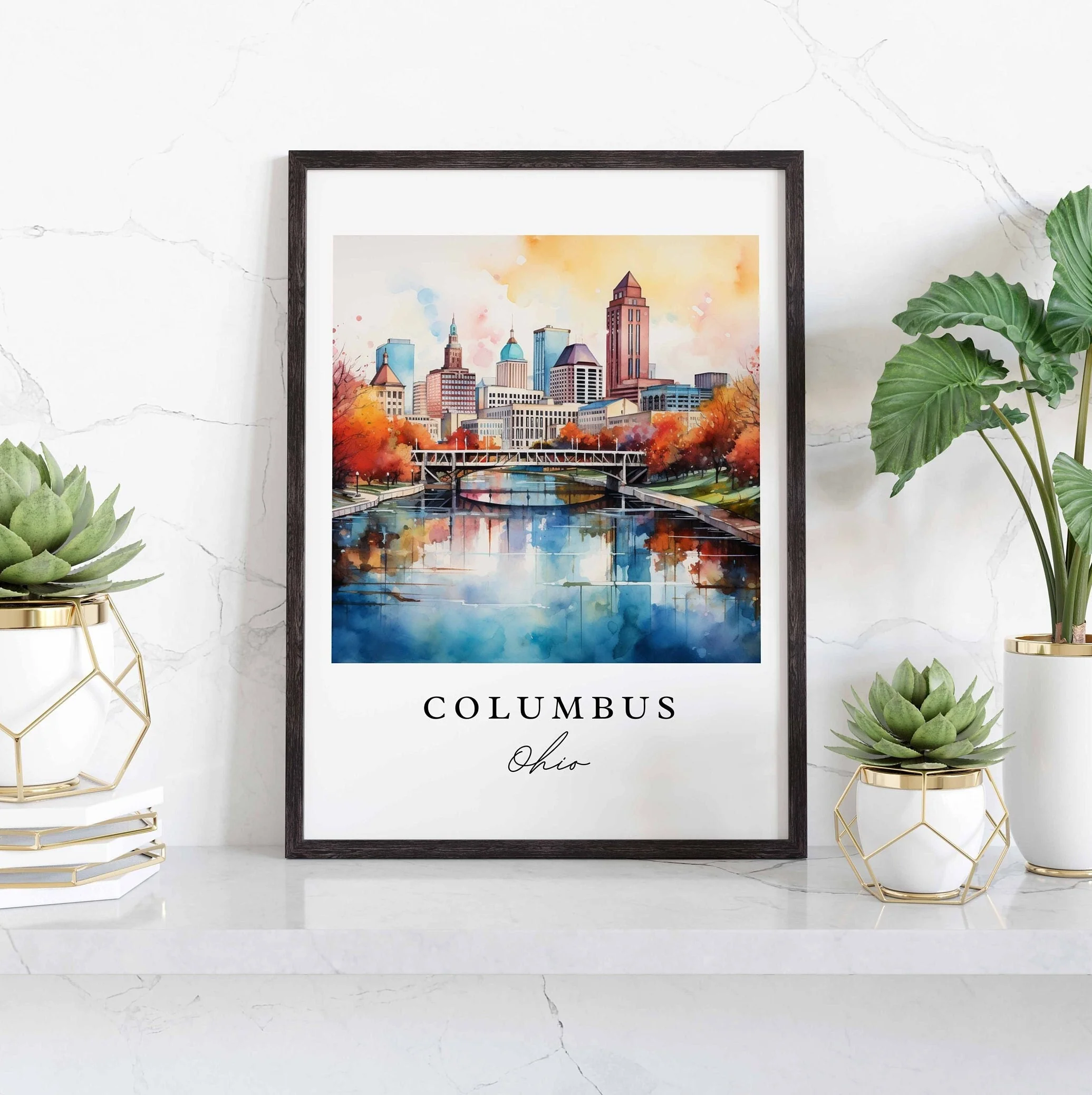 Columbus, Ohio – Watercolor Art Print - Image 5