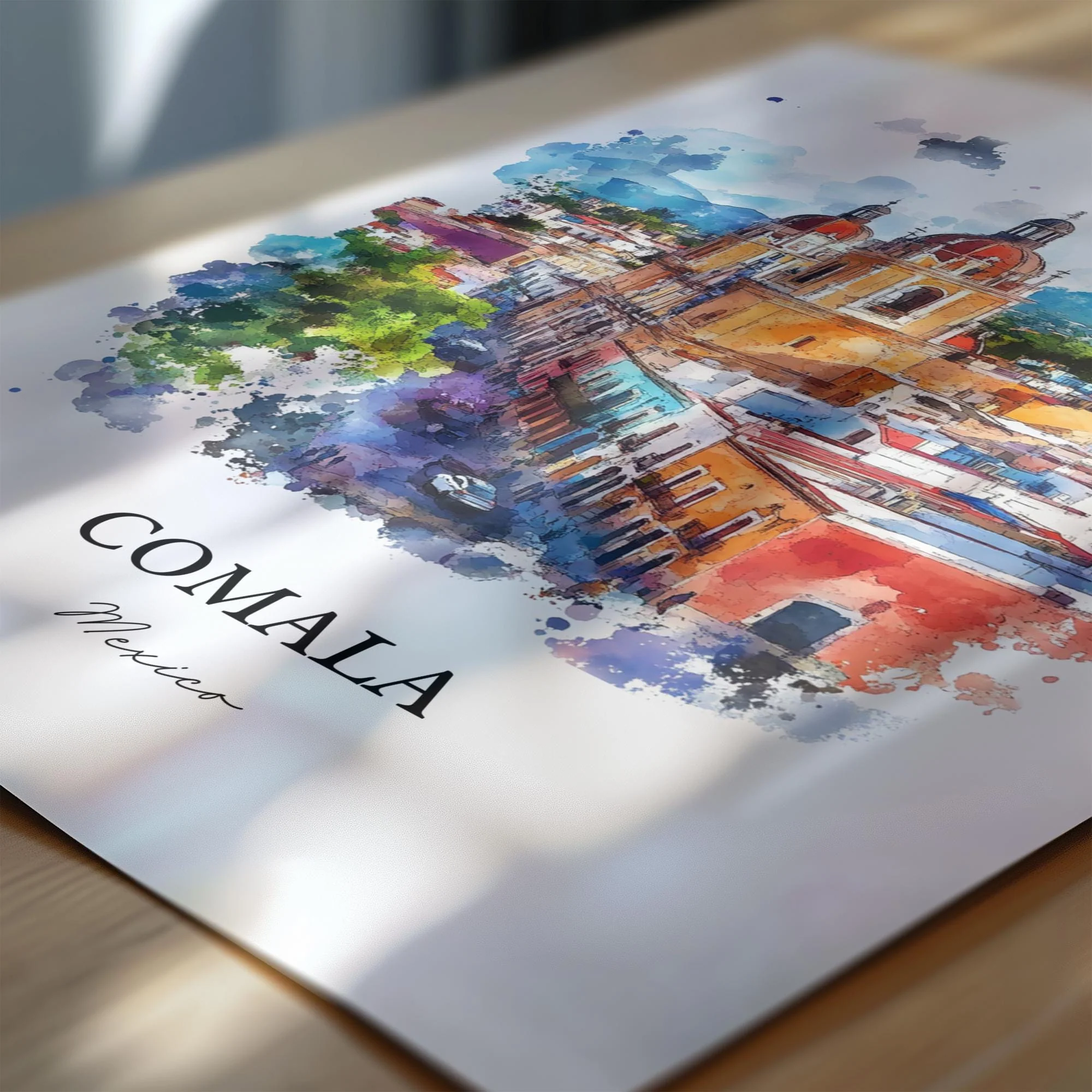 Comala, Mexico – Watercolor Art Print - Image 2