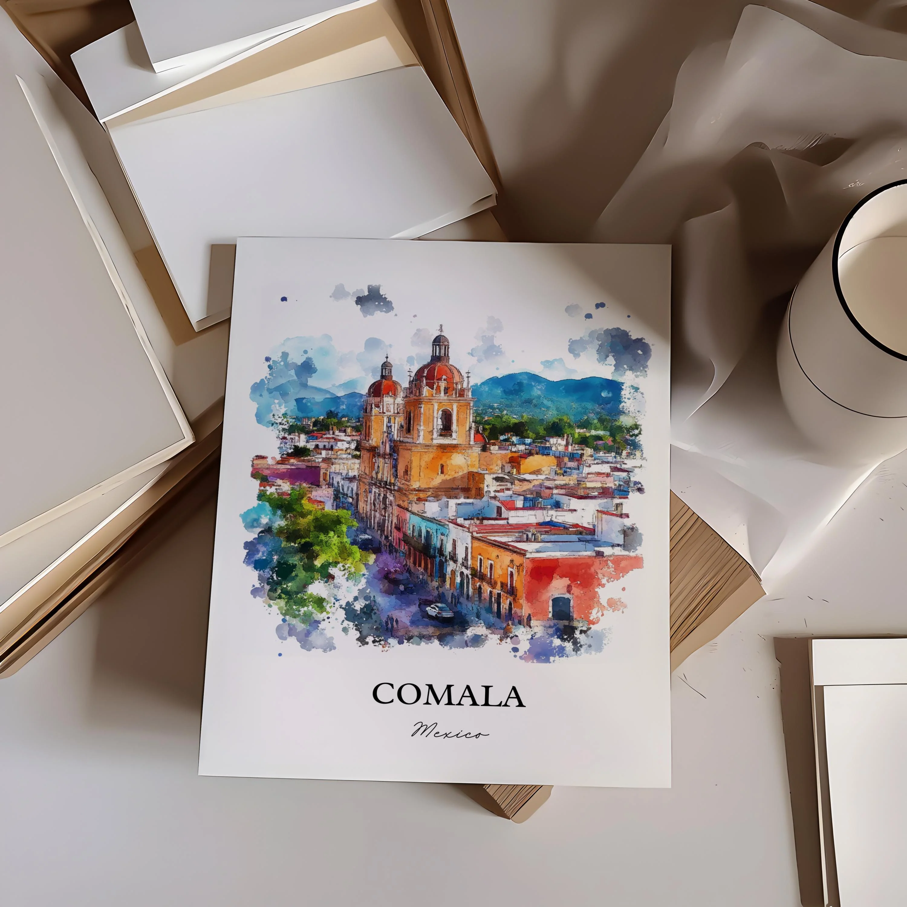 Comala, Mexico – Watercolor Art Print - Image 5