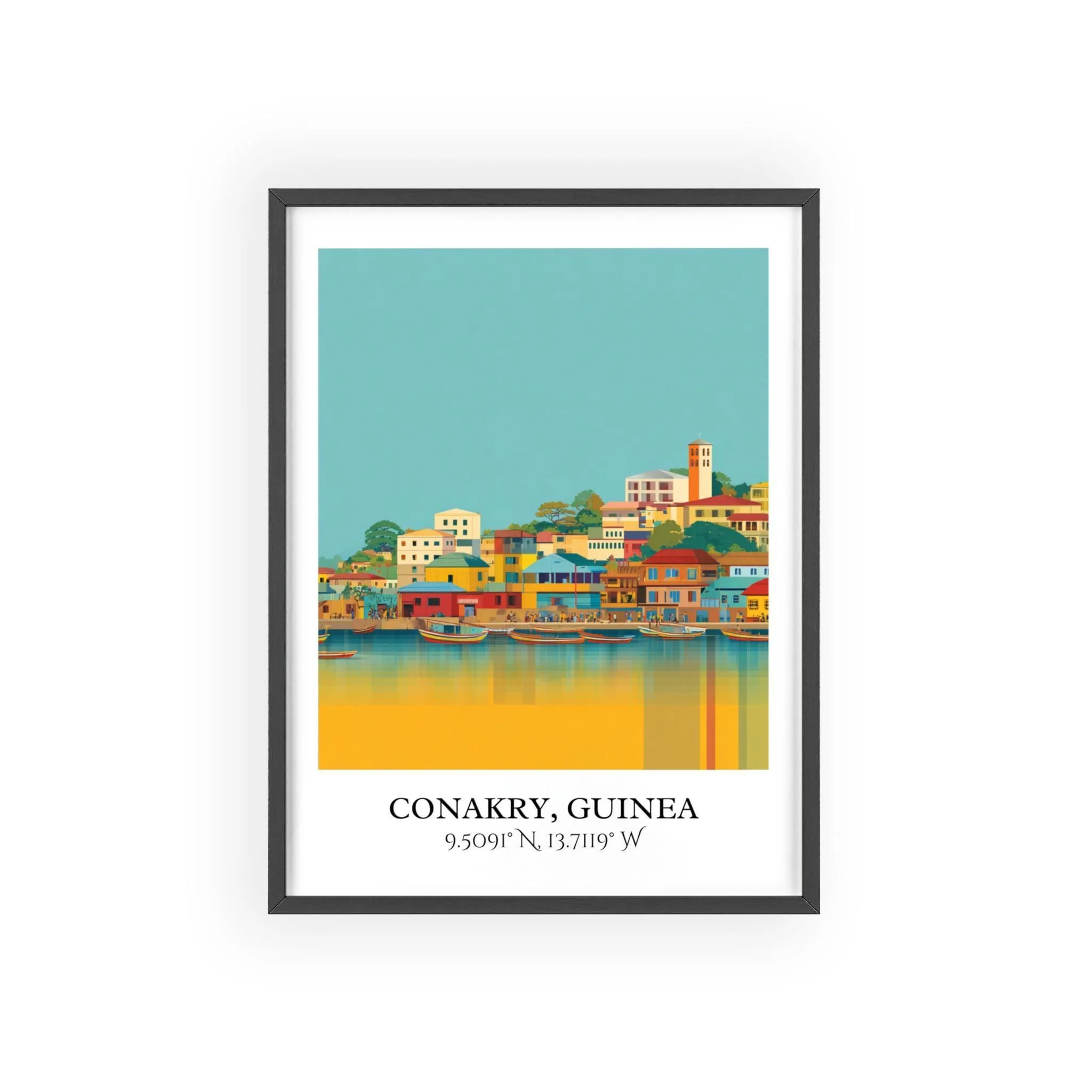Conakry, Guinea – Watercolor Art Print - Image 7