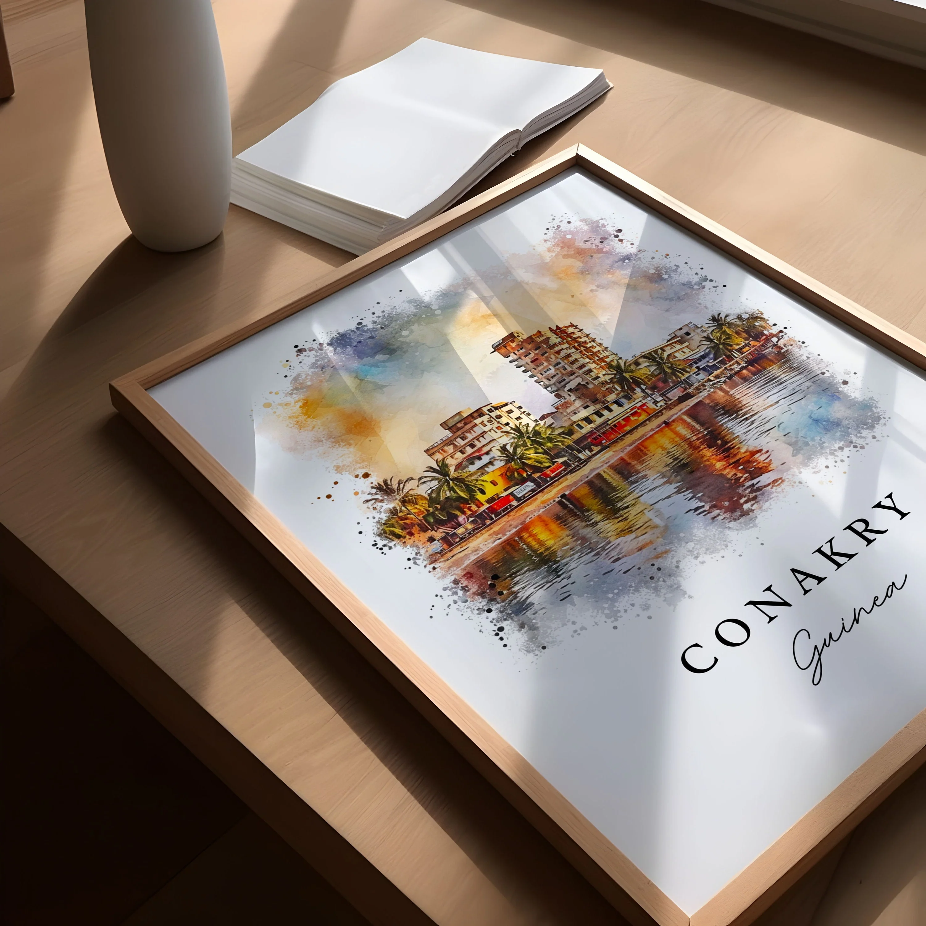 Conakry, Guinea – Watercolor Art Print - Image 3
