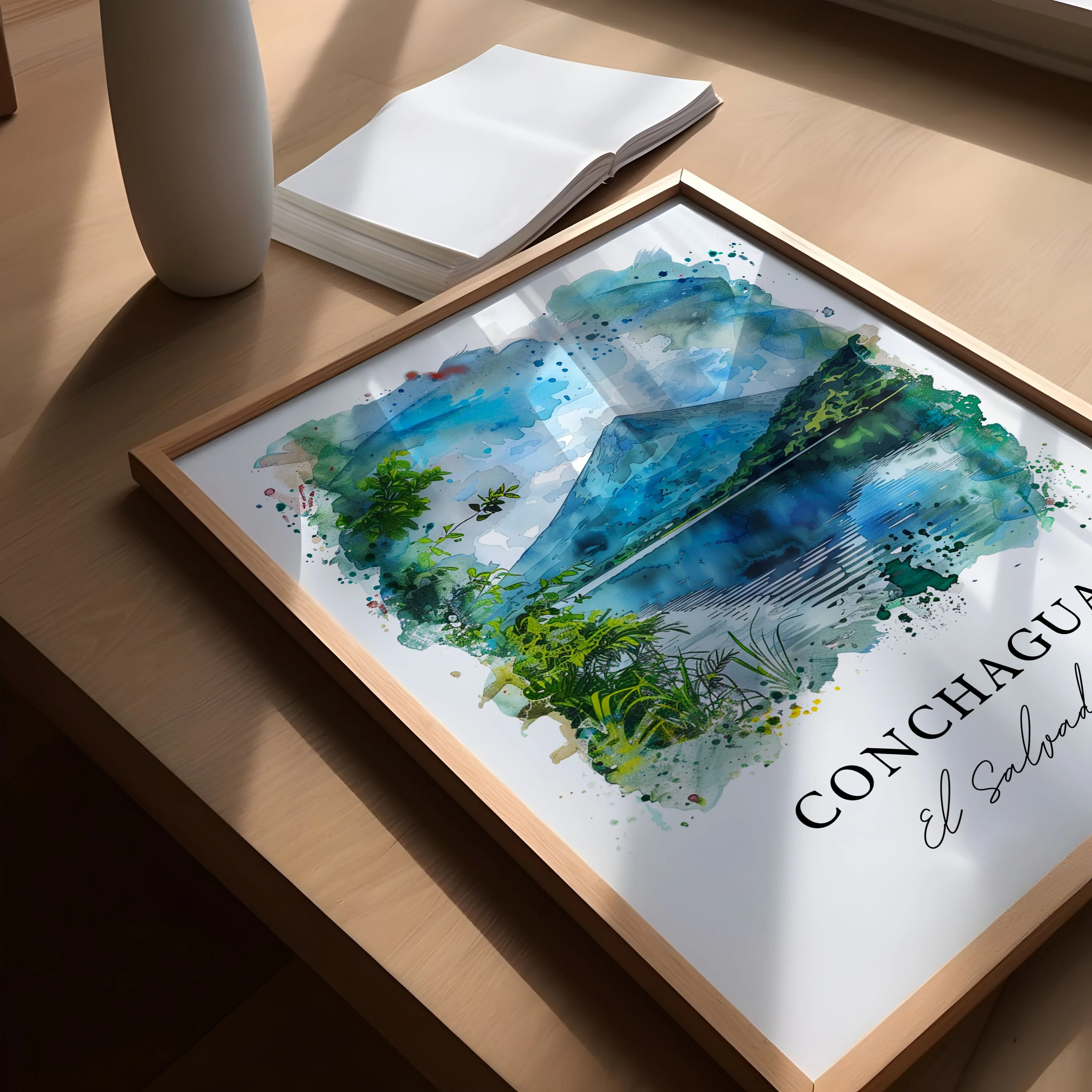 Conchagua Volcano, El Salvador – Watercolor Art Print - Image 3