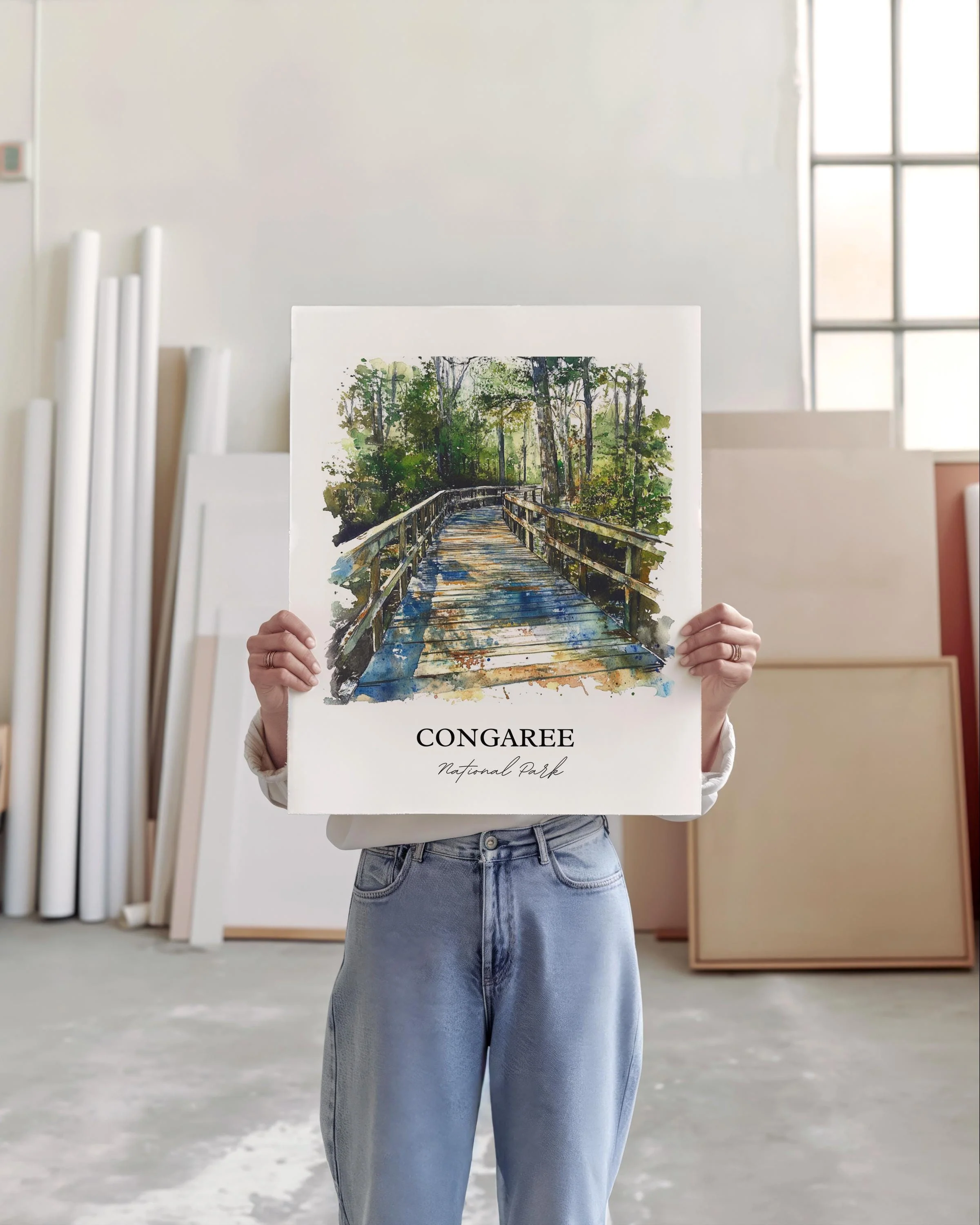 Congaree National Park, USA – Watercolor Art Print - Image 3
