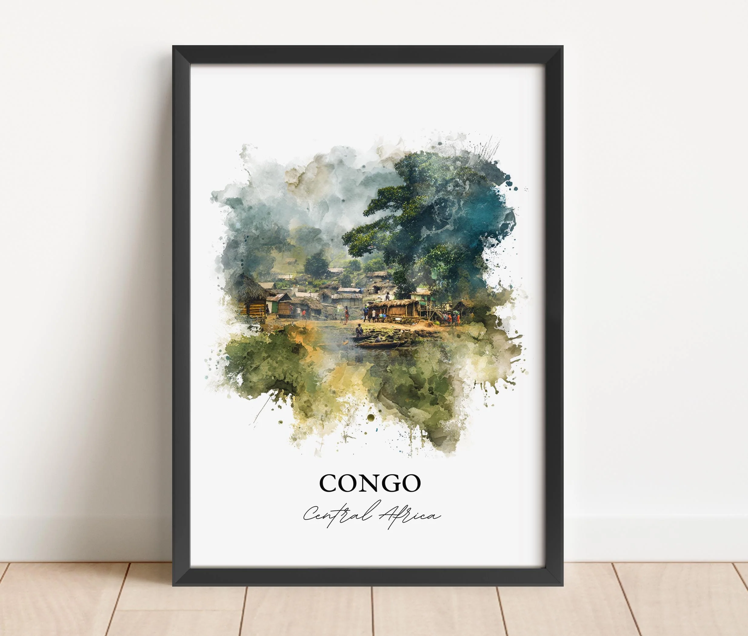 Congo, Africa – Watercolor Art Print - Image 6