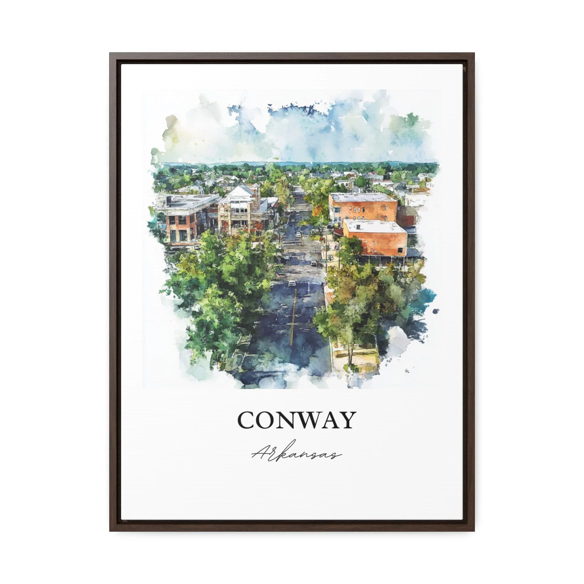 Conway, Arkansas, Arkansas – Watercolor Art Print - Image 7