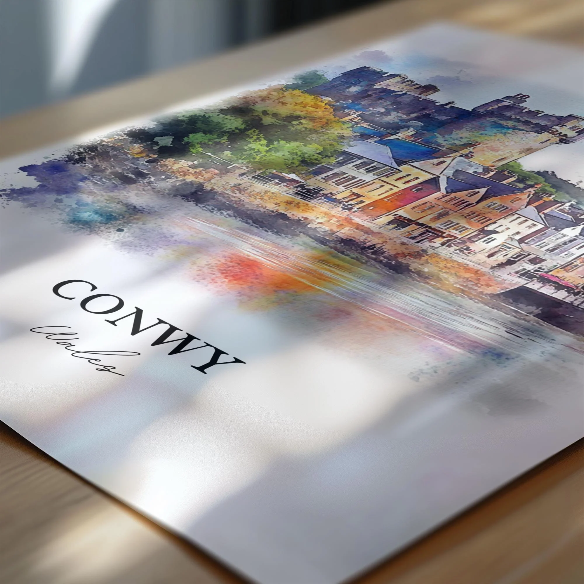 Conwy, Wales – Watercolor Art Print - Image 2
