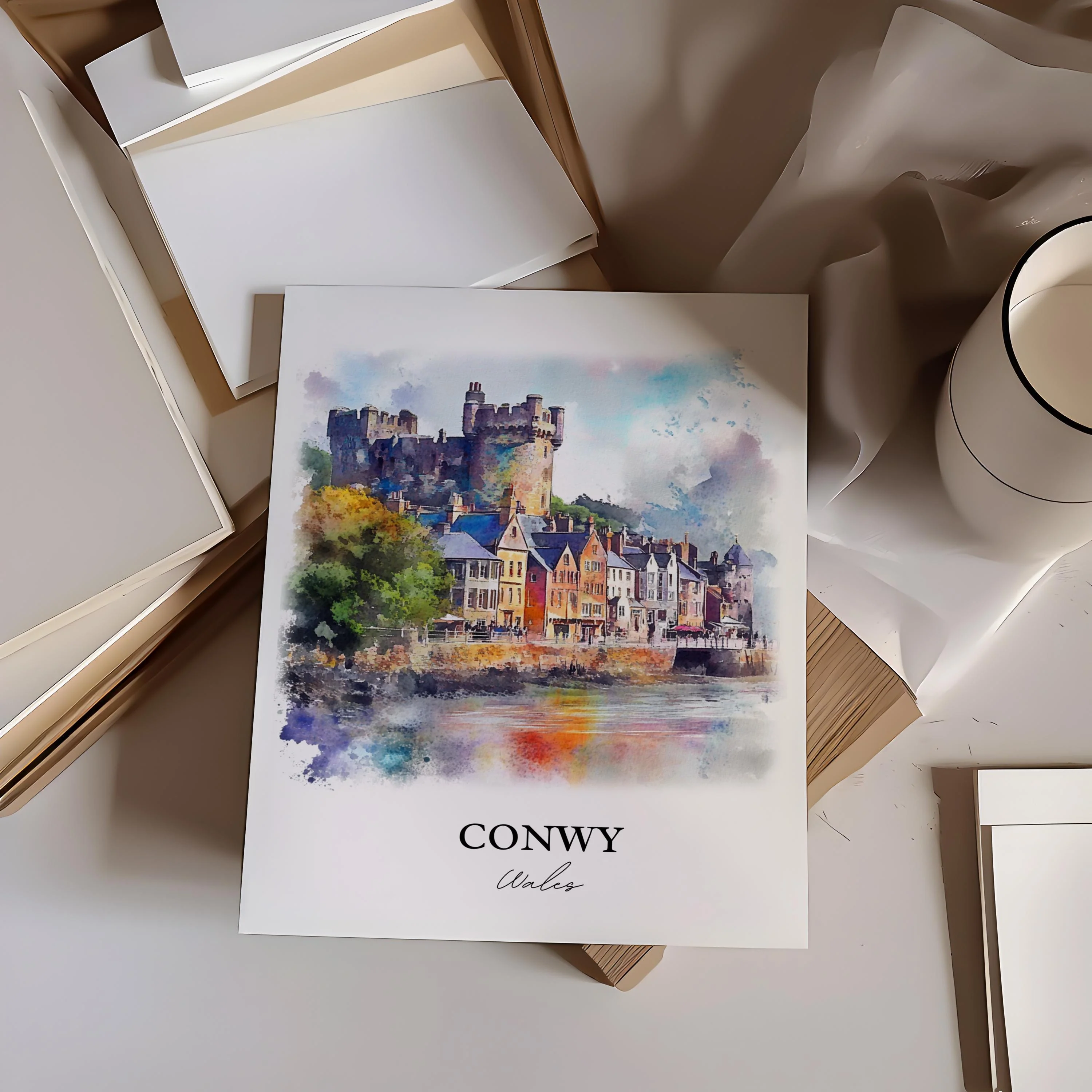 Conwy, Wales – Watercolor Art Print - Image 5
