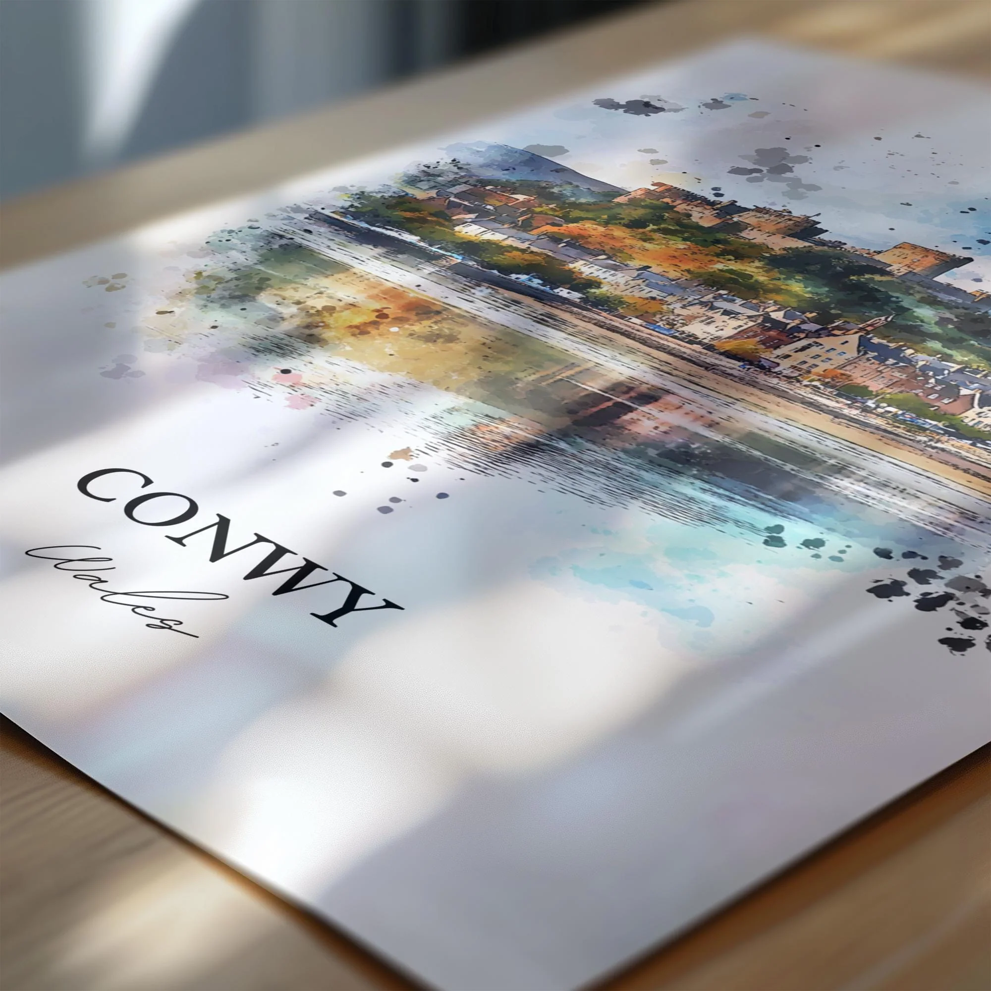 Conwy, Wales – Watercolor Art Print - Image 2