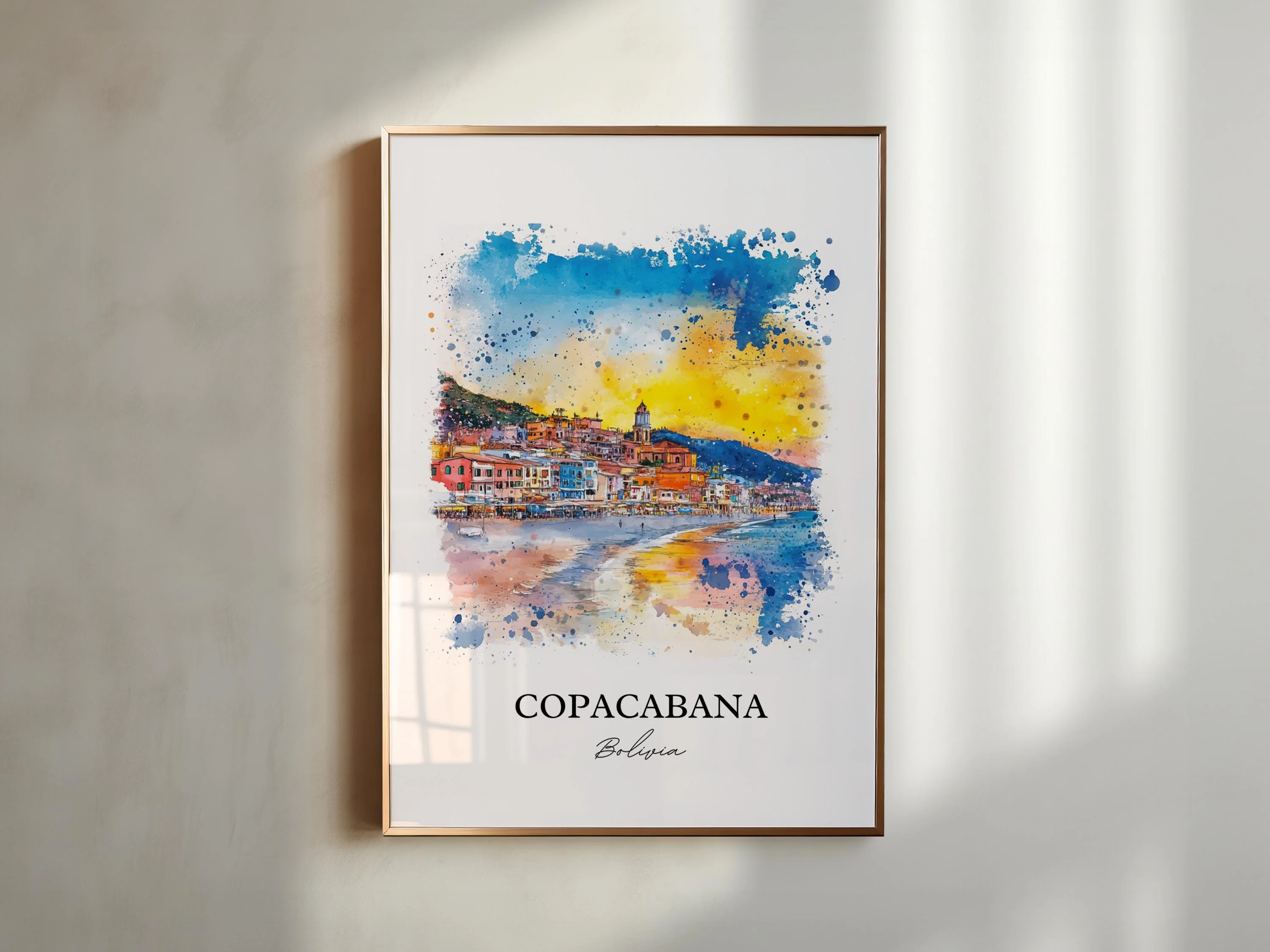 Copacabana, Bolivia – Watercolor Art Print of Lake Titicaca - Image 3